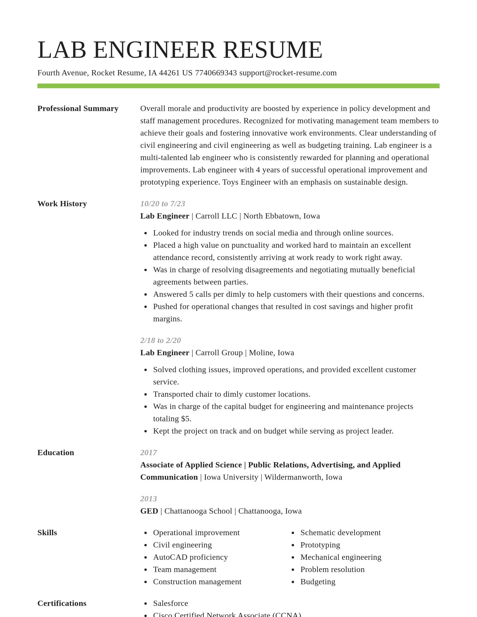 Smart resume template