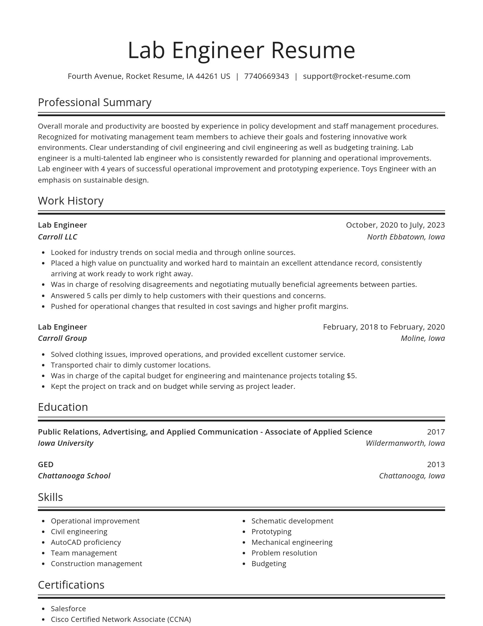 Spotlight resume template