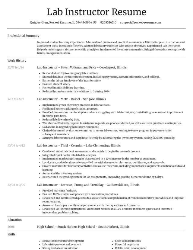 Dignified resume template