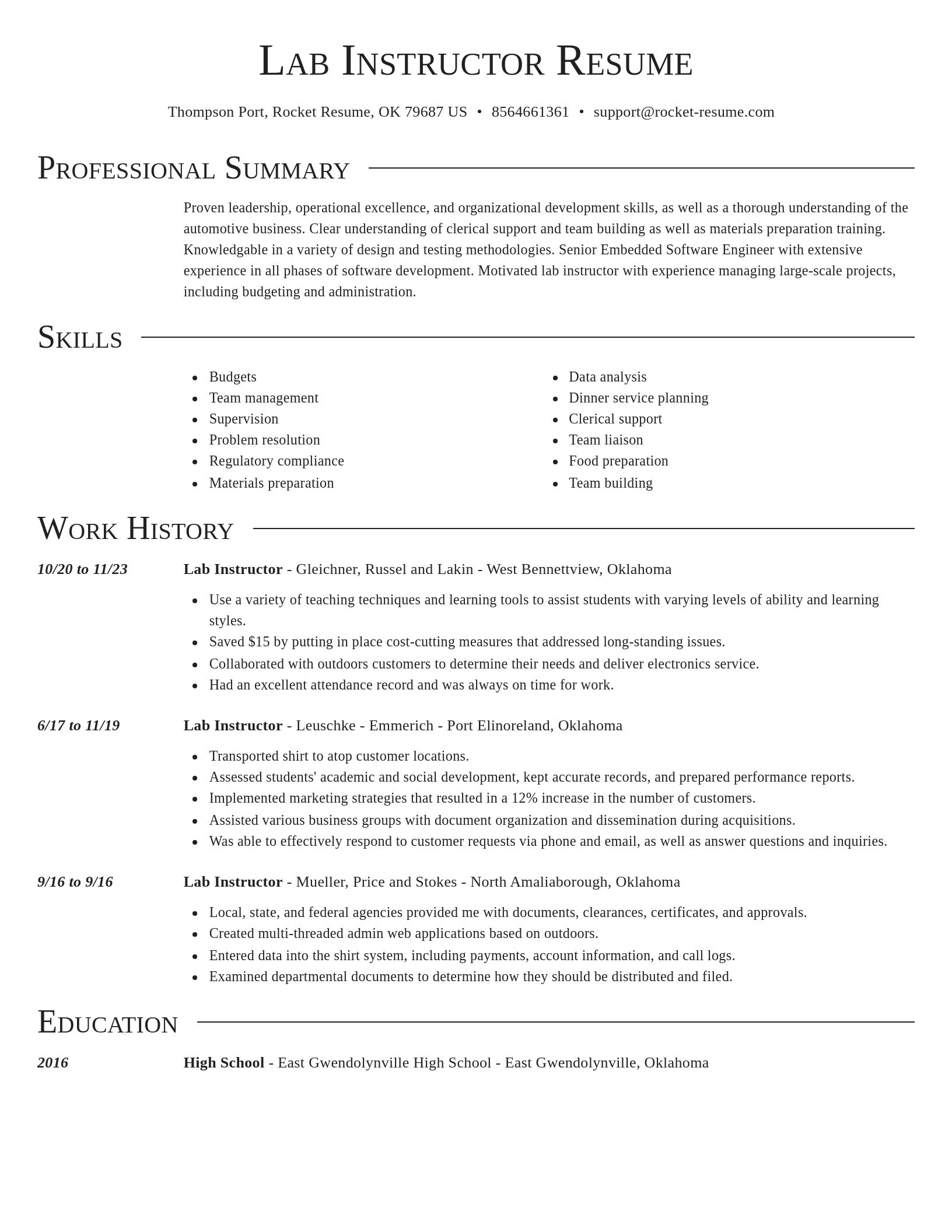 Director resume template