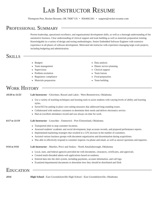 Director resume template