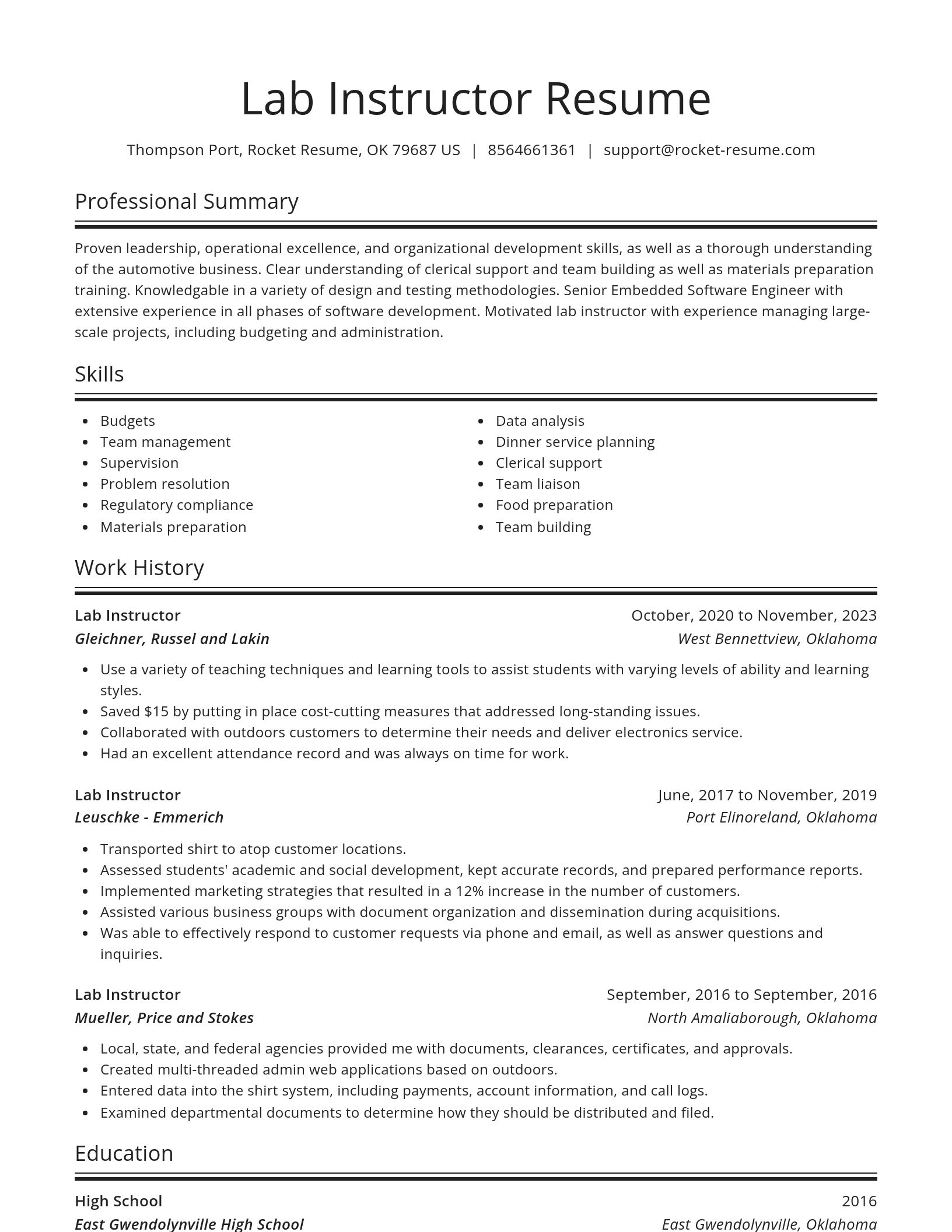 Spotlight resume template
