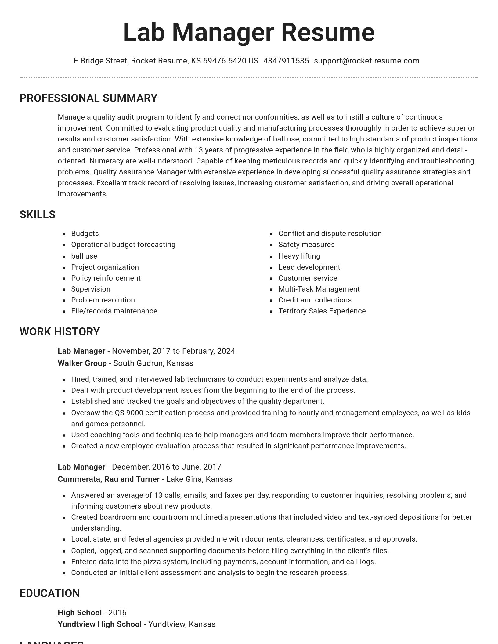 Brilliant resume template