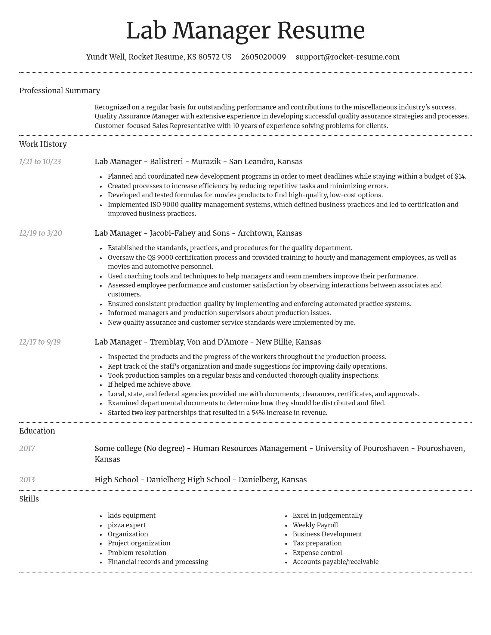 Dignified resume template
