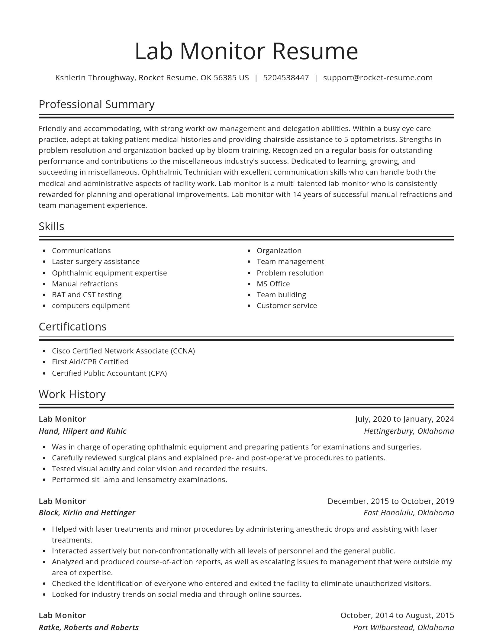 Spotlight resume template