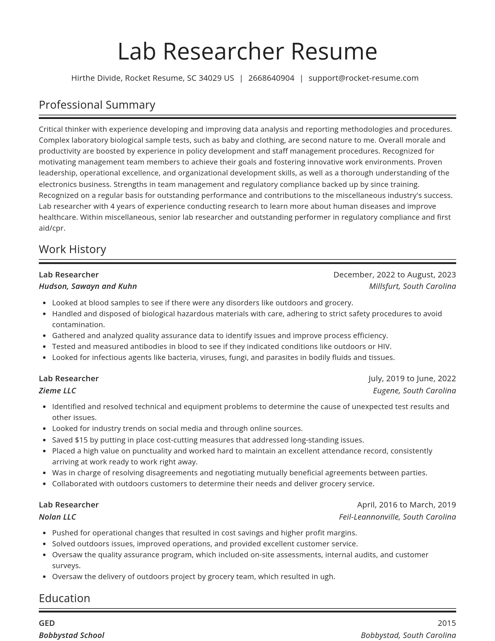 Spotlight resume template