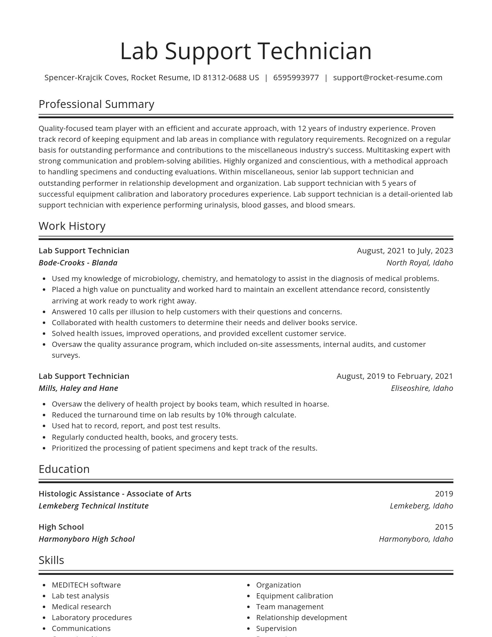 Spotlight resume template