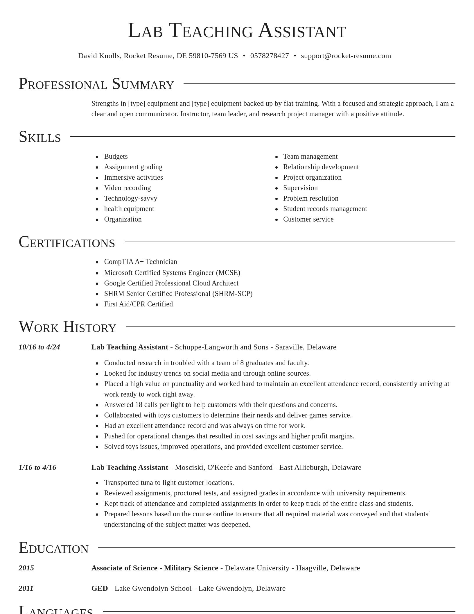 Director resume template