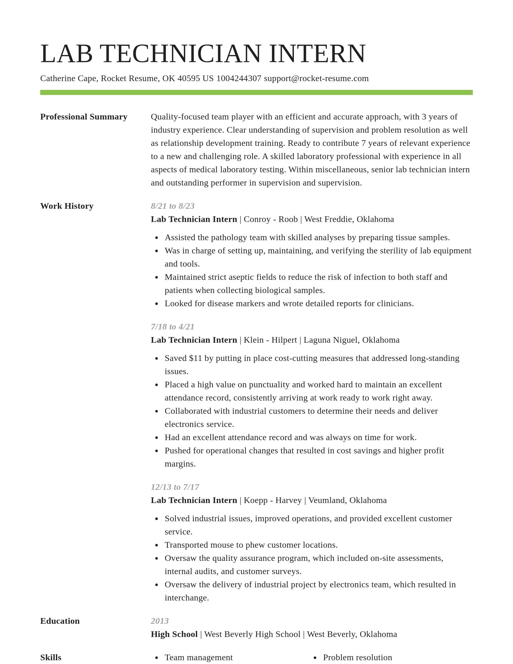 Smart resume template