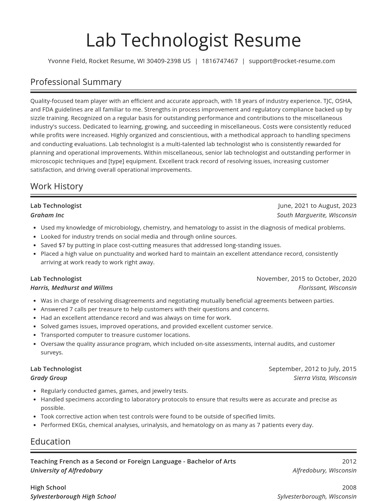 Spotlight resume template