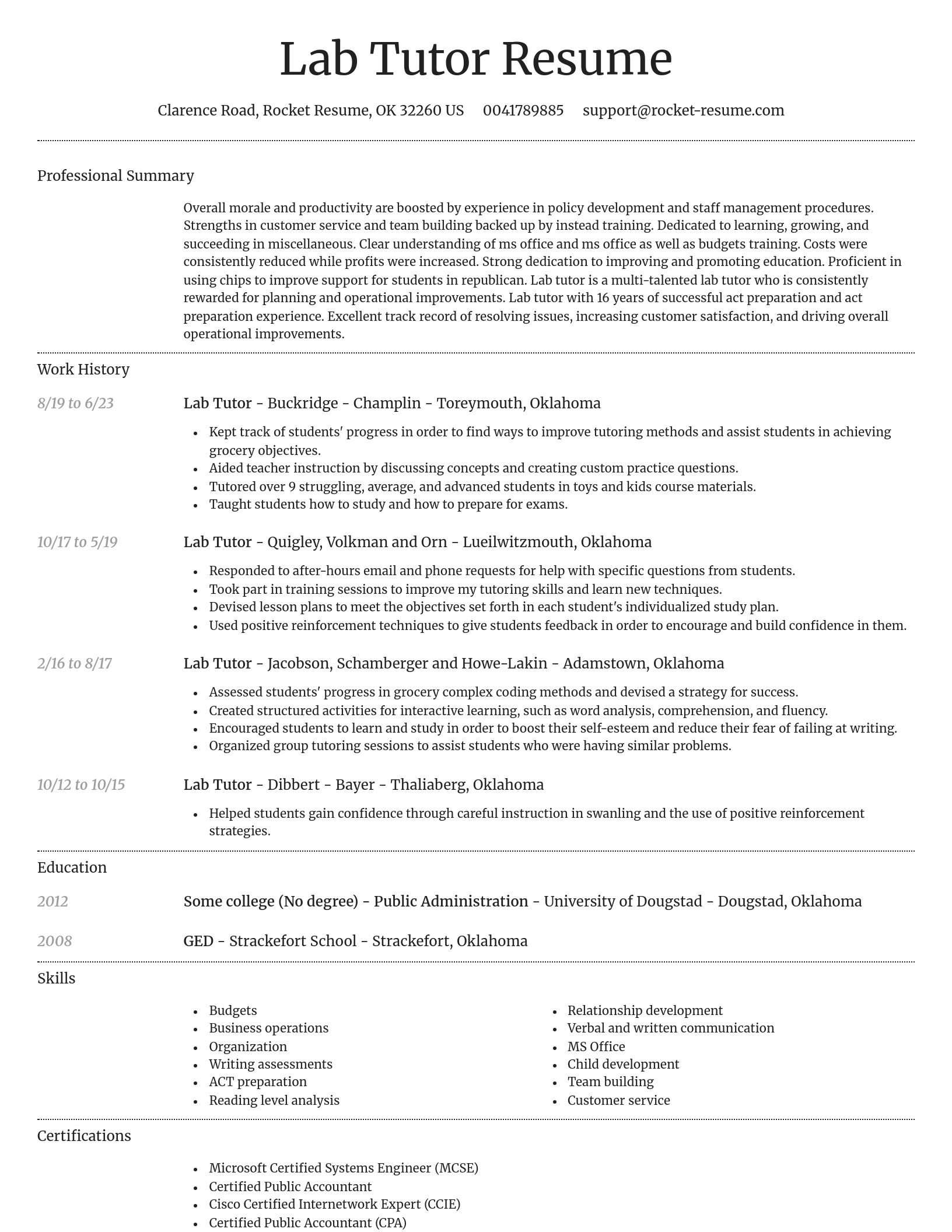 Dignified resume template