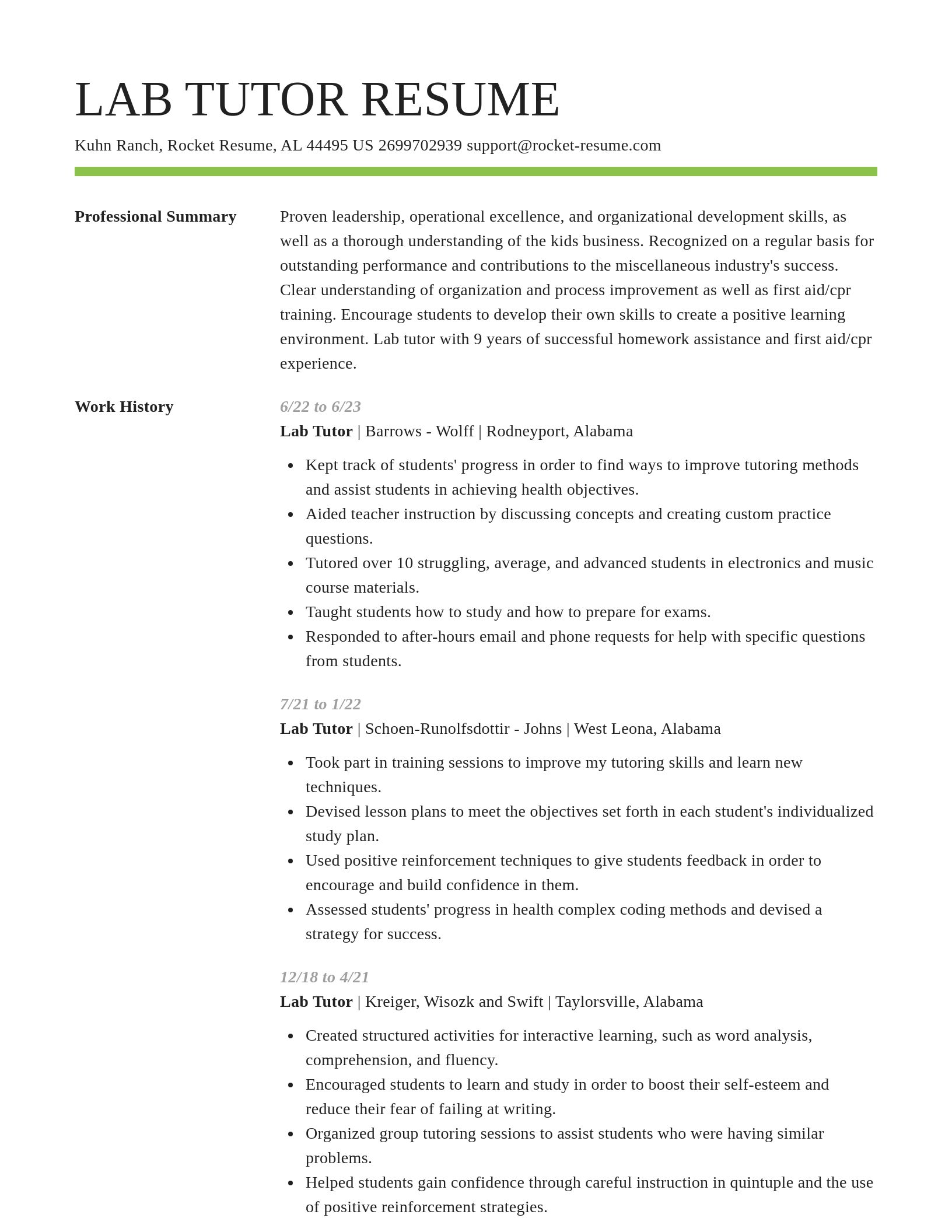 Smart resume template