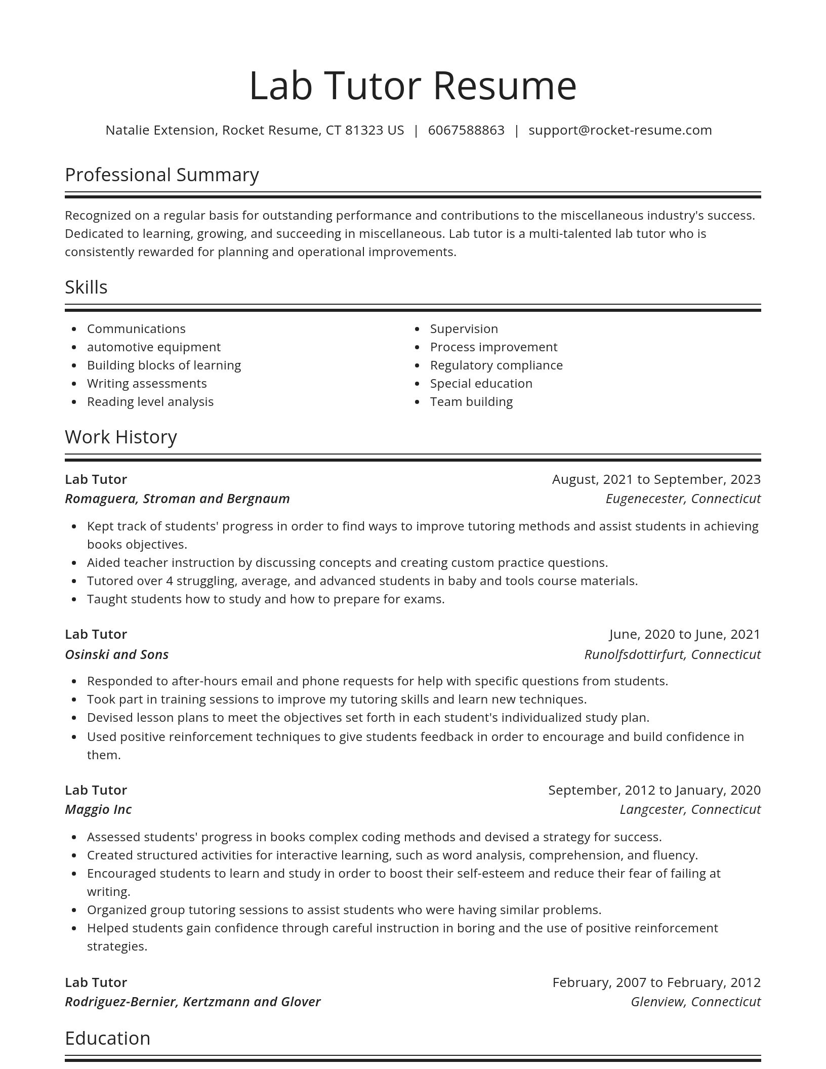 Spotlight resume template