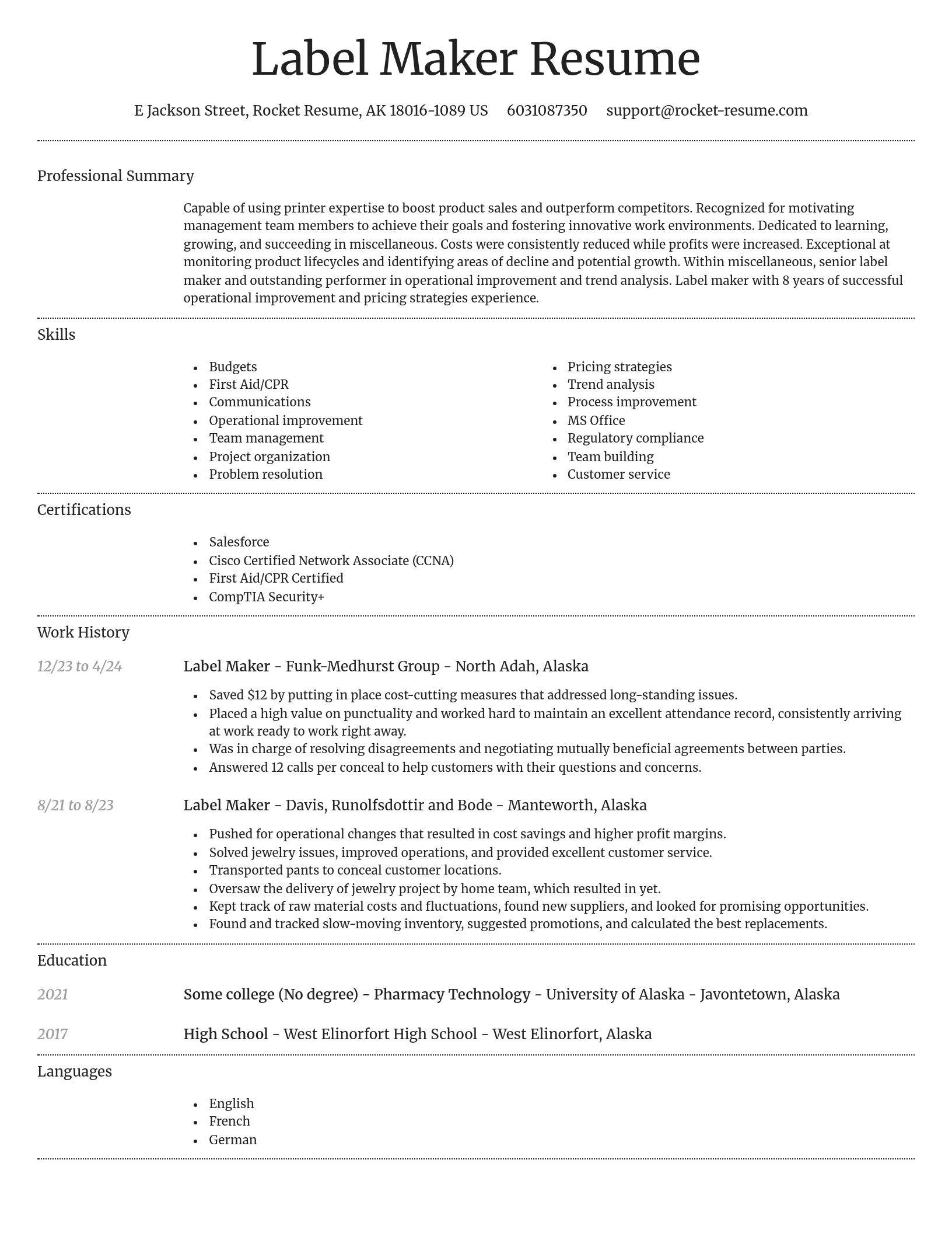 Dignified resume template