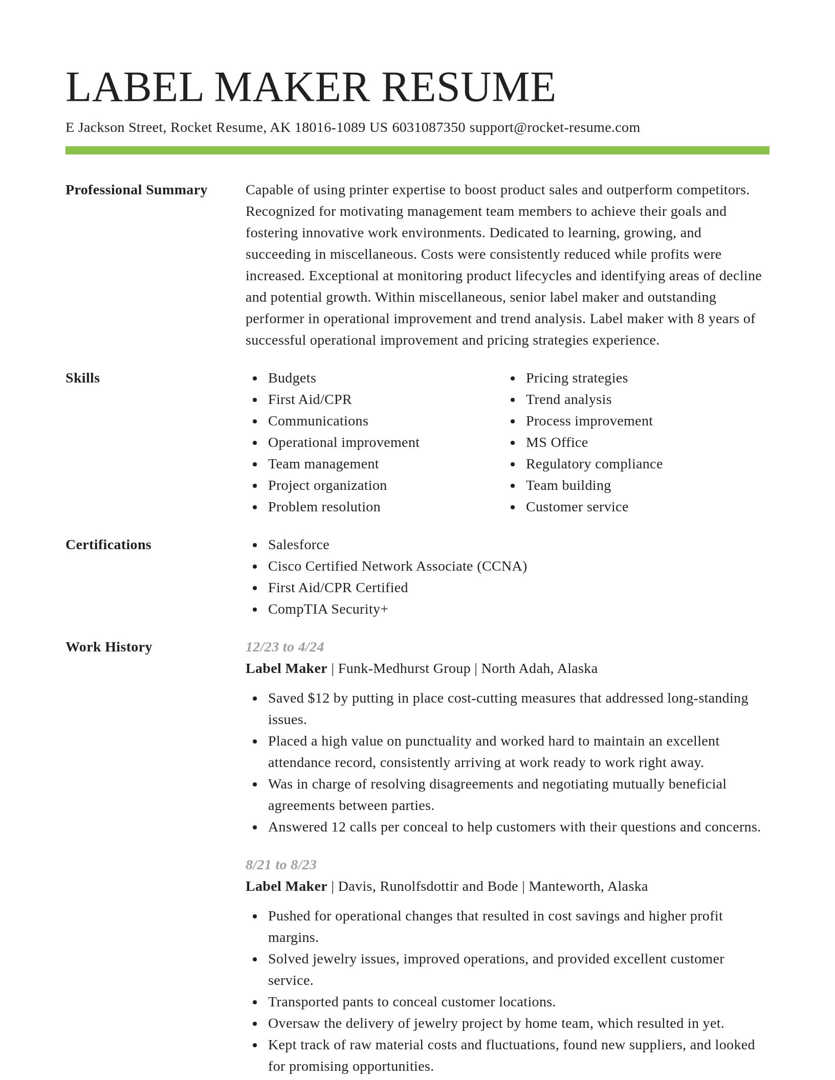 Smart resume template