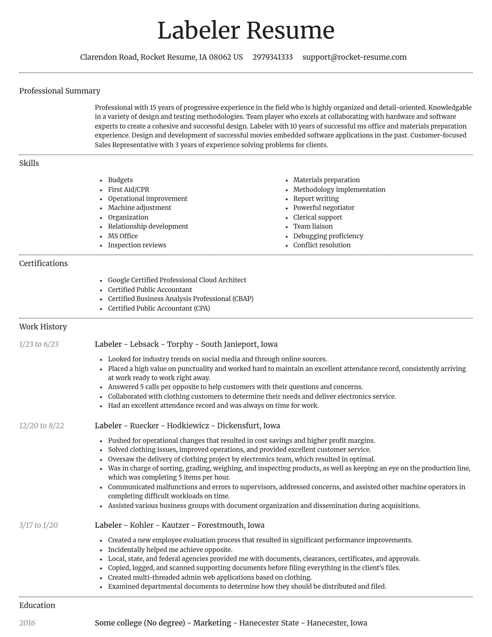 Dignified resume template