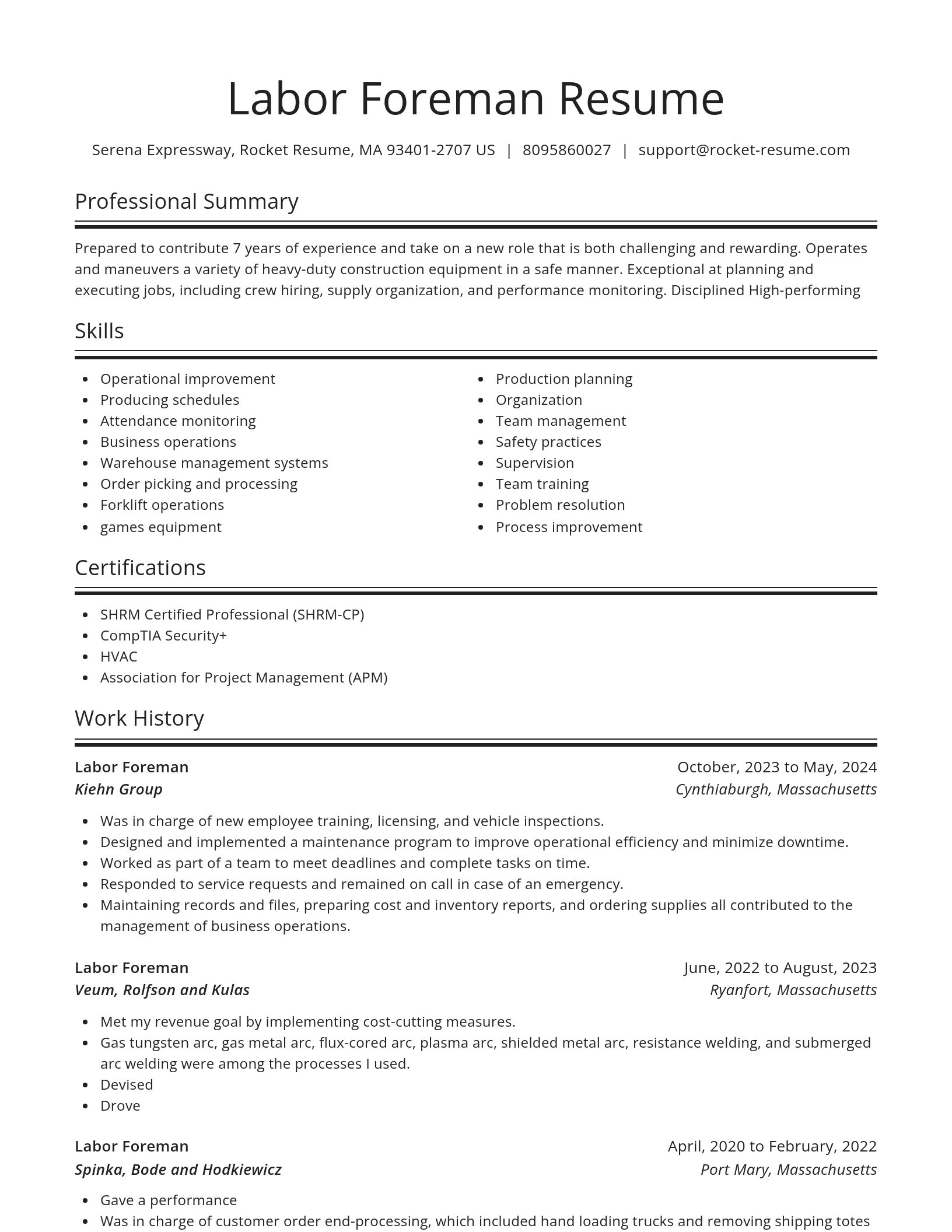 Spotlight resume template