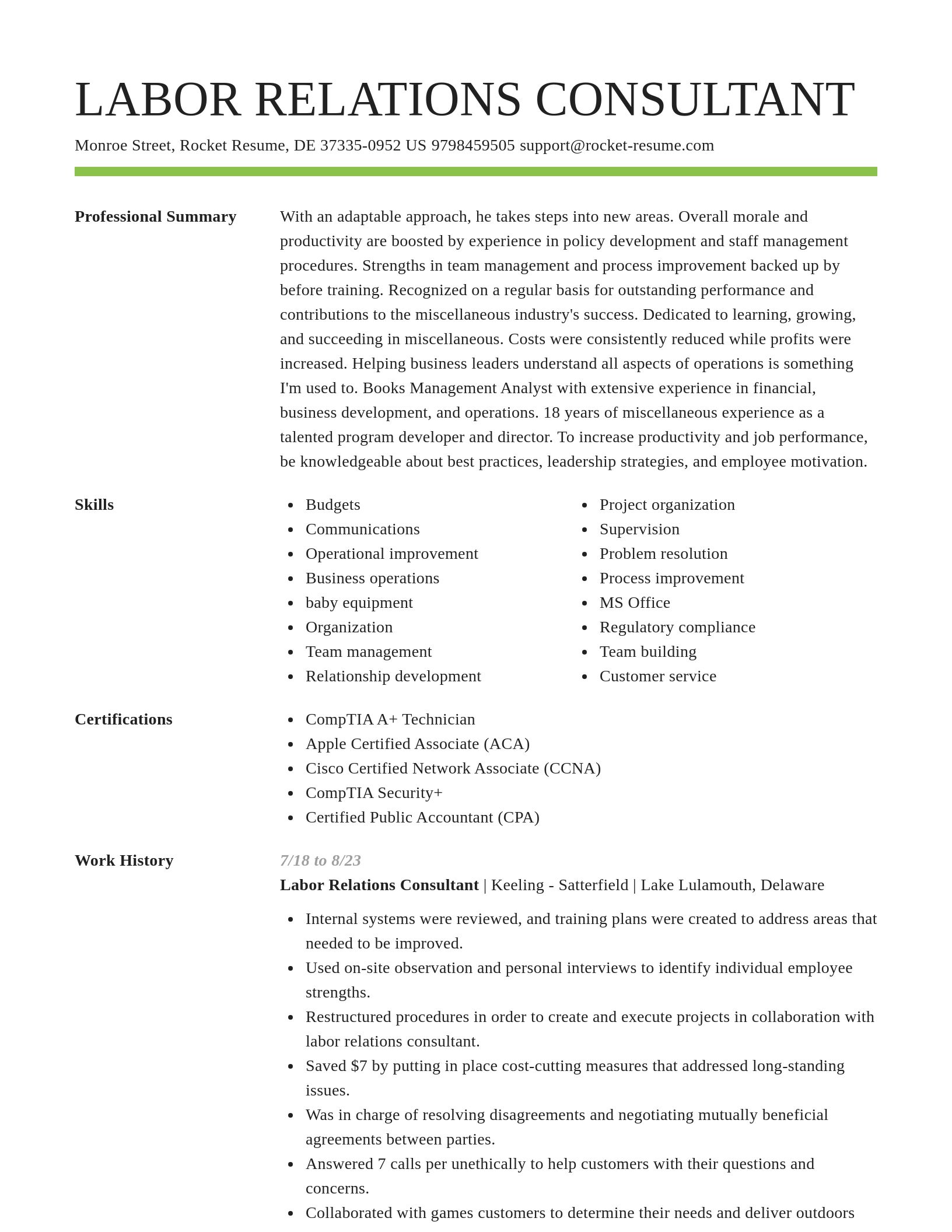 Smart resume template