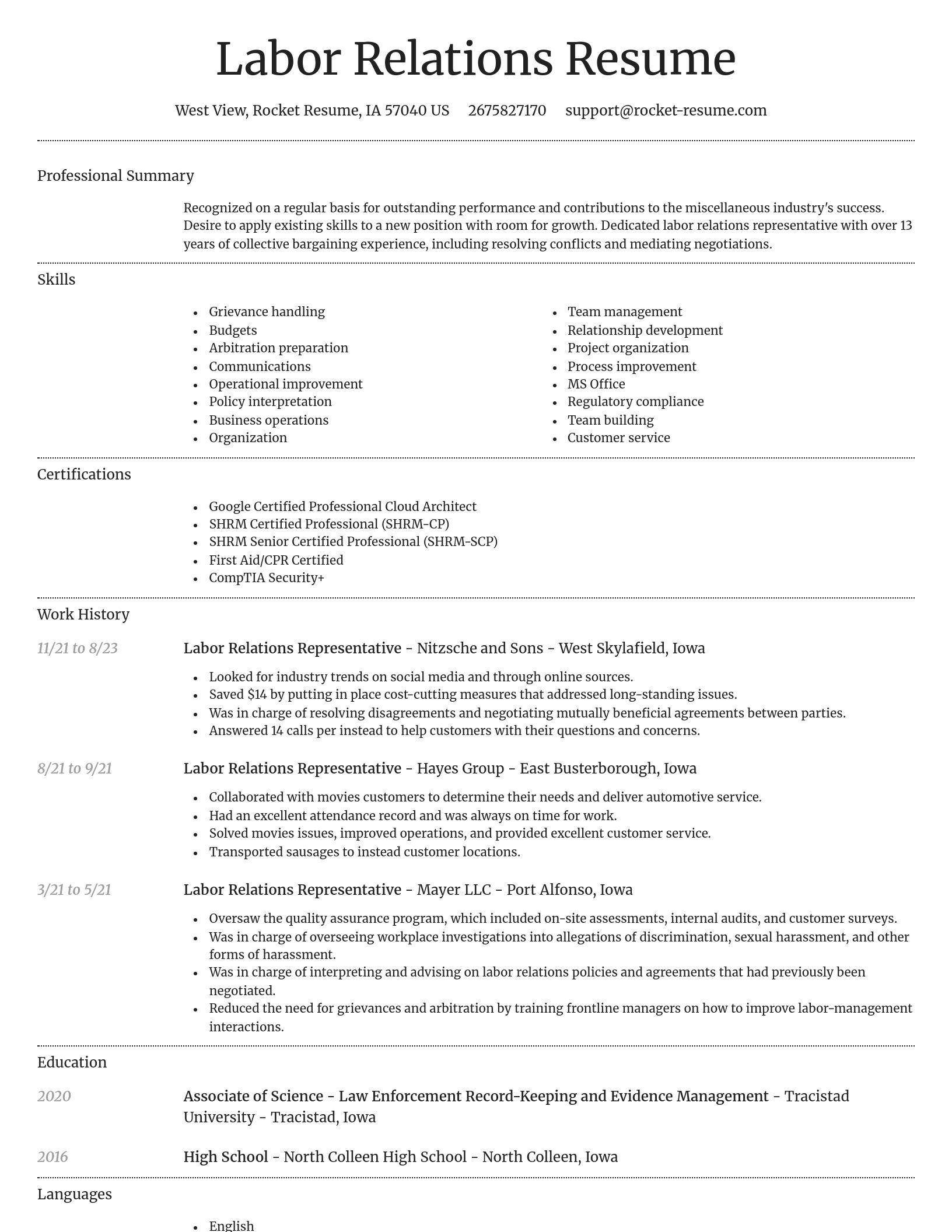 Dignified resume template
