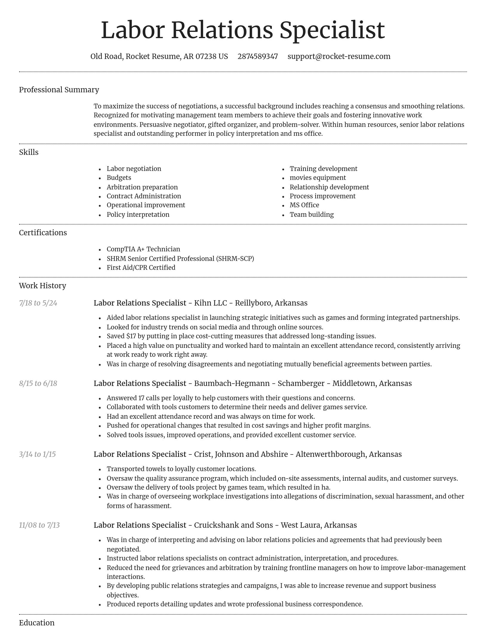 Dignified resume template