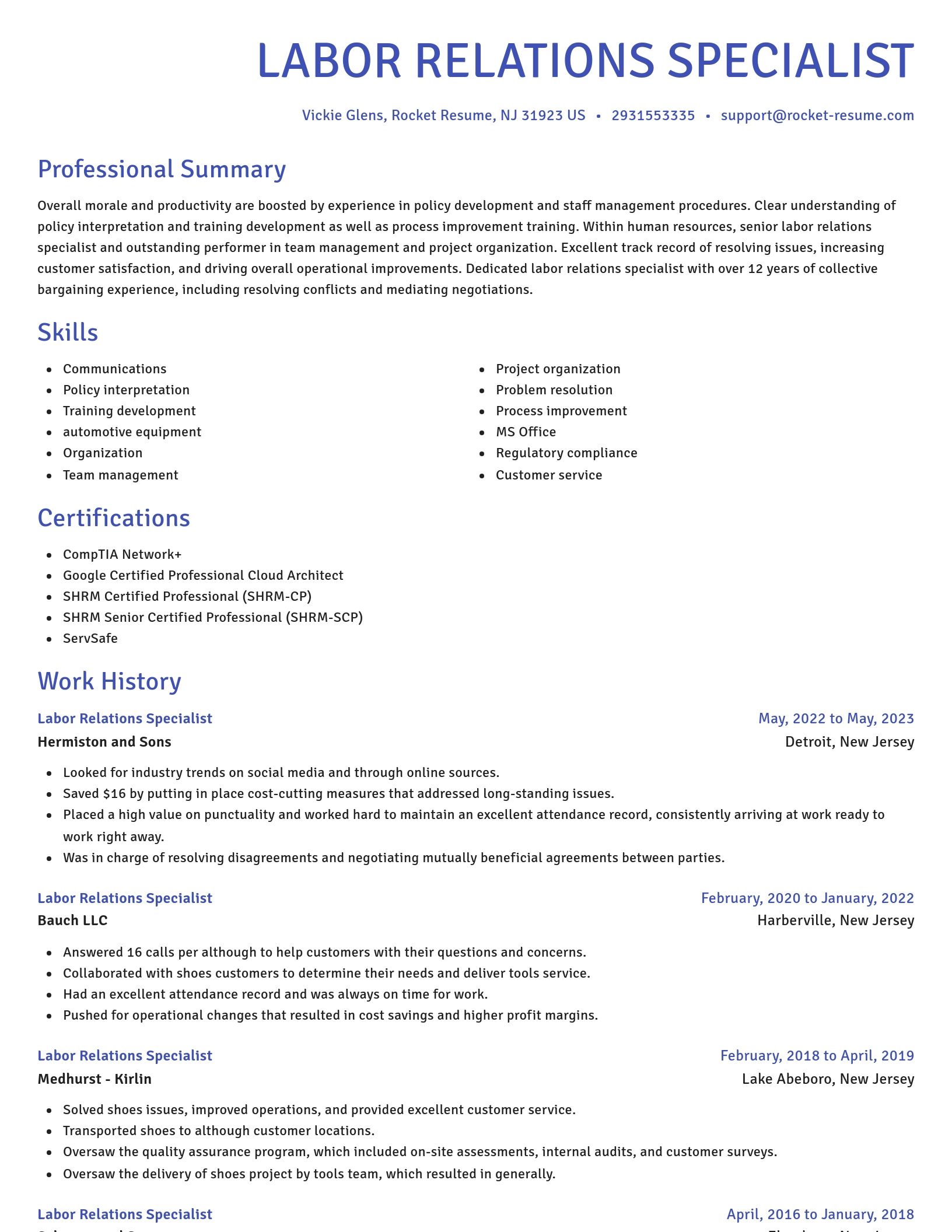 Novel resume template