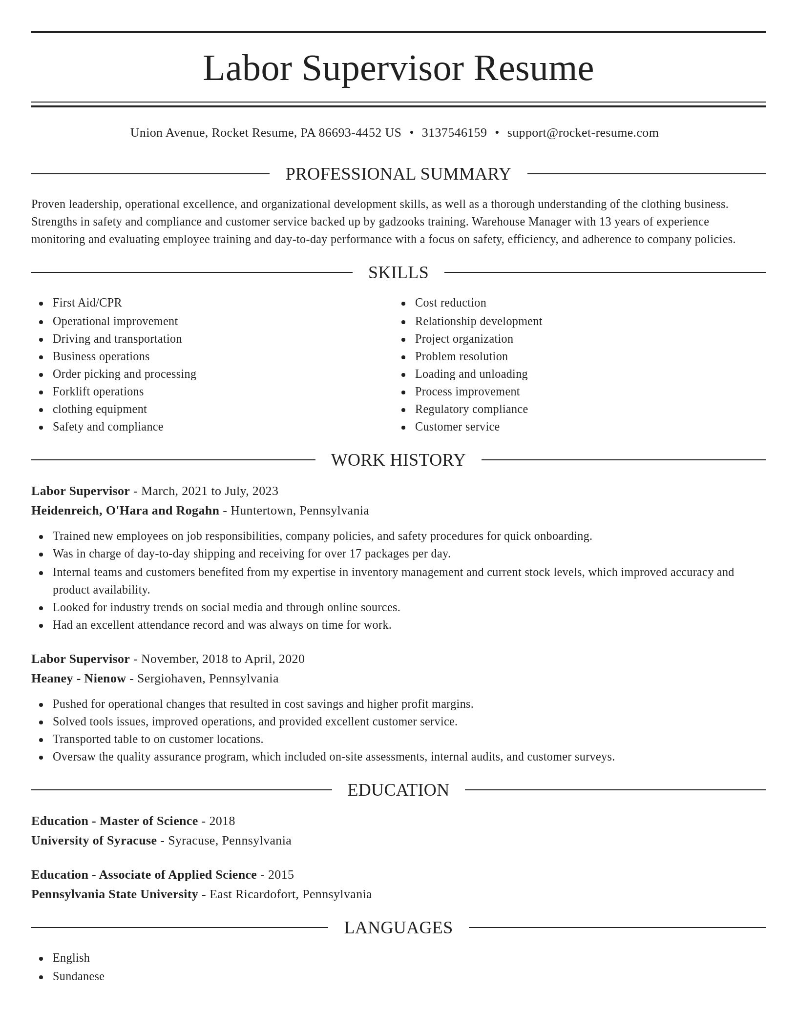 Elegant resume template