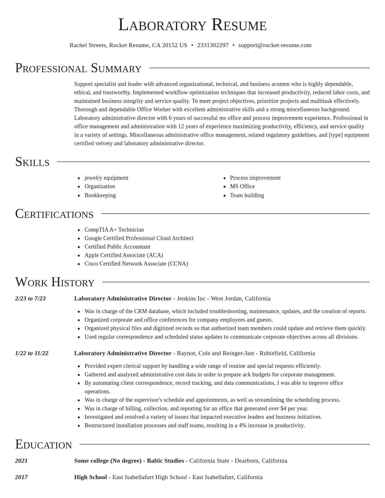 Director resume template