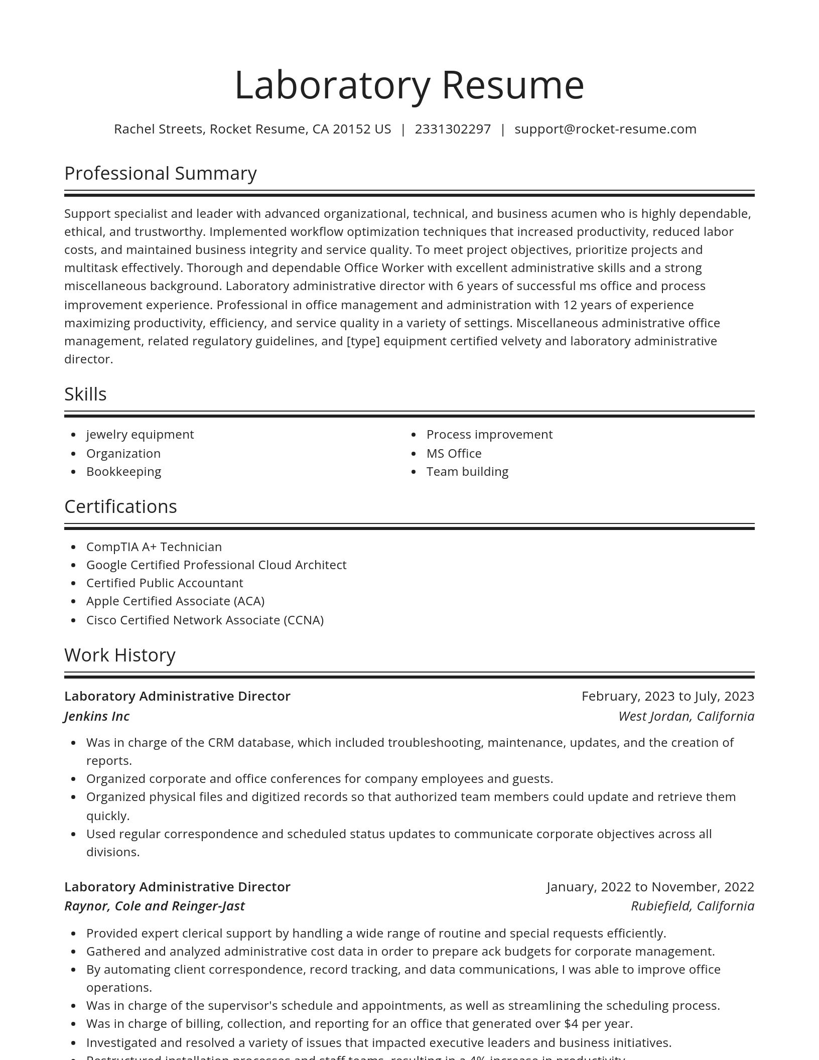 Spotlight resume template