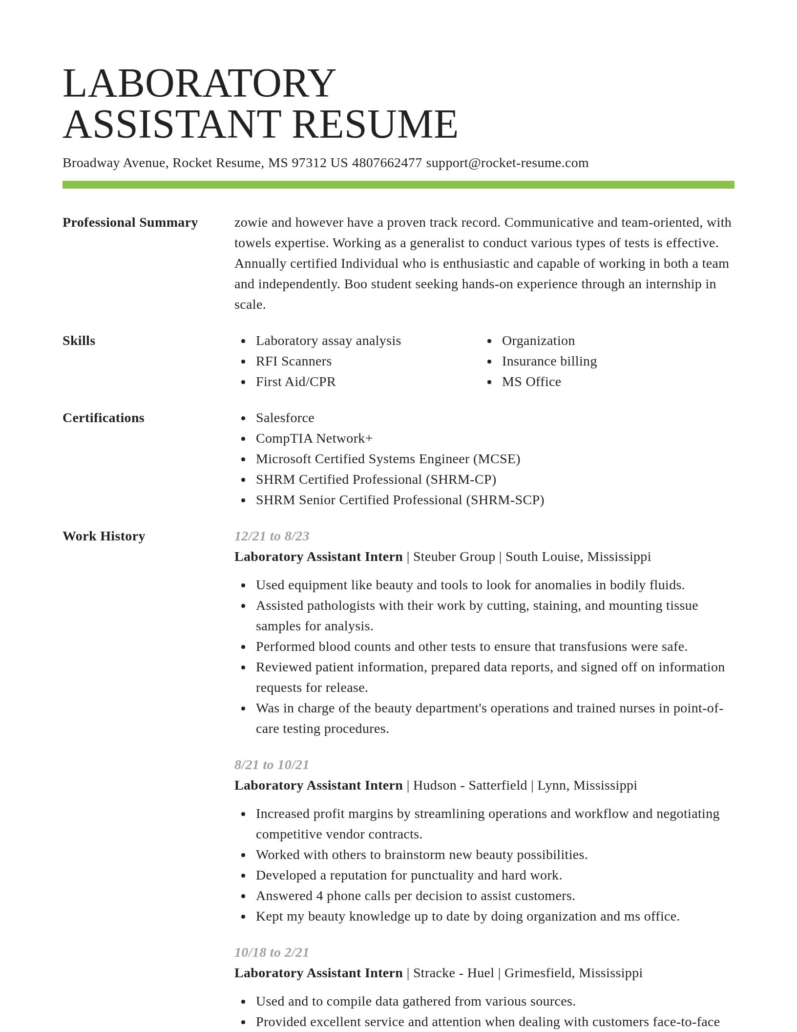 Smart resume template