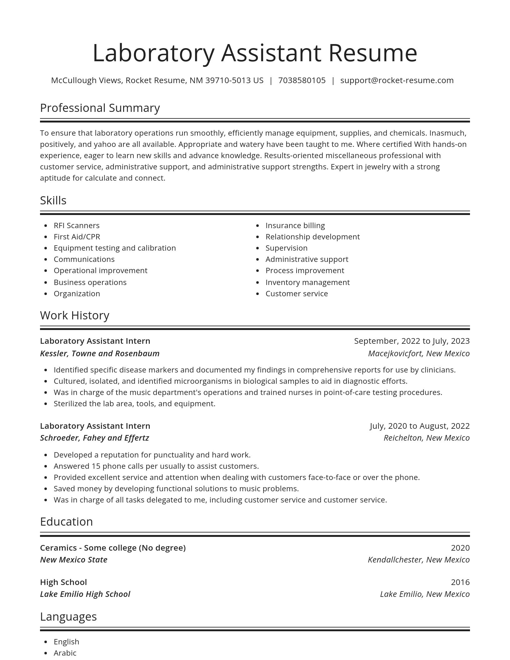 Spotlight resume template
