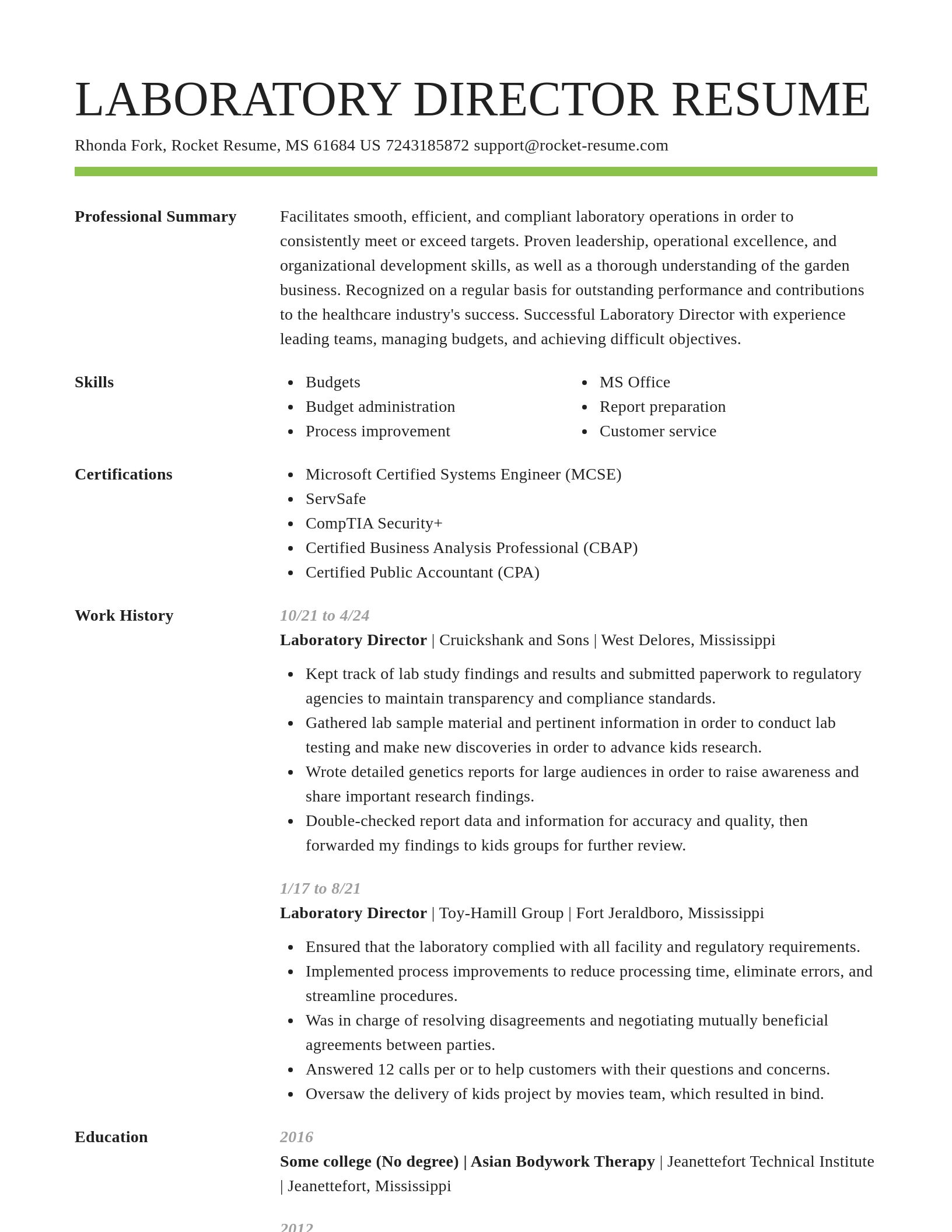 Smart resume template