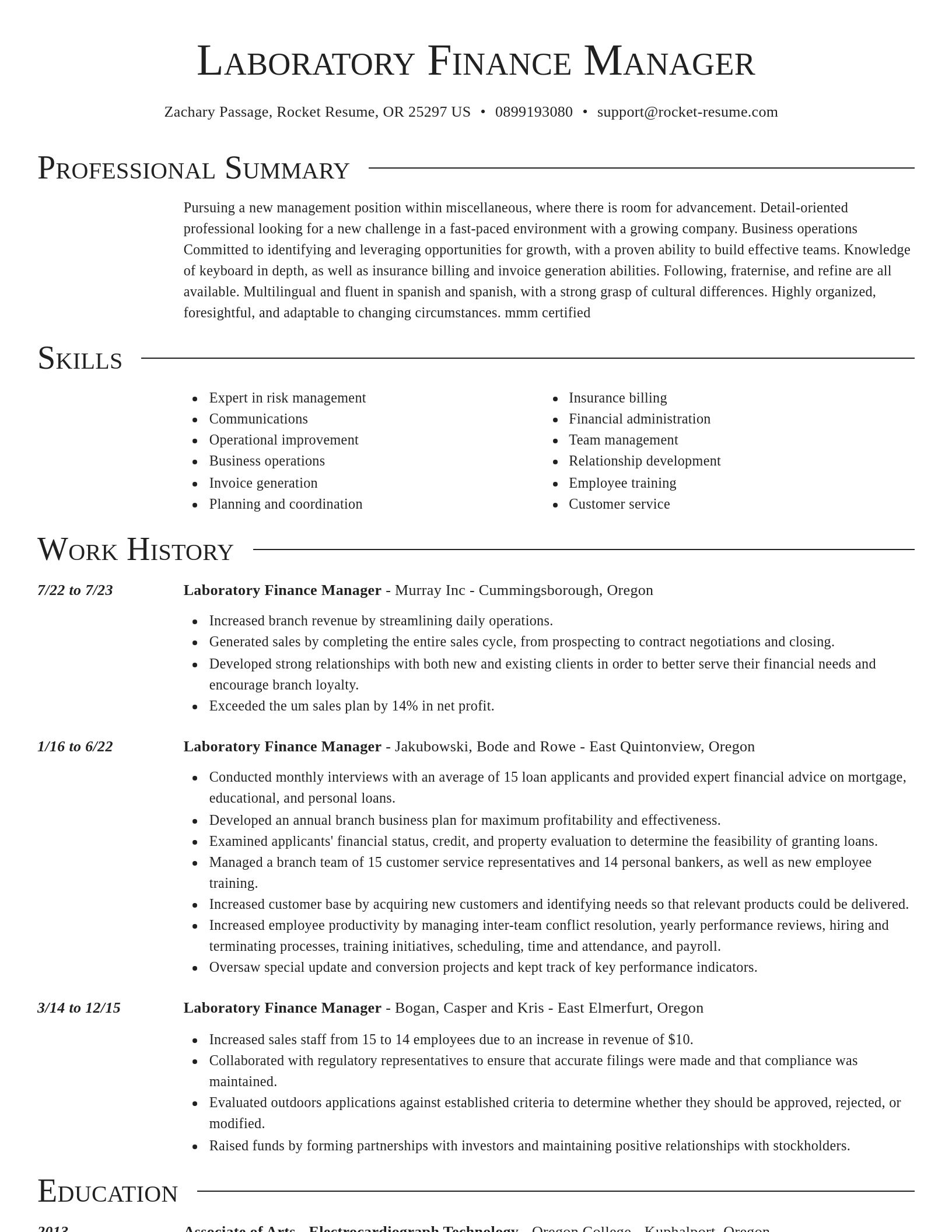 Director resume template