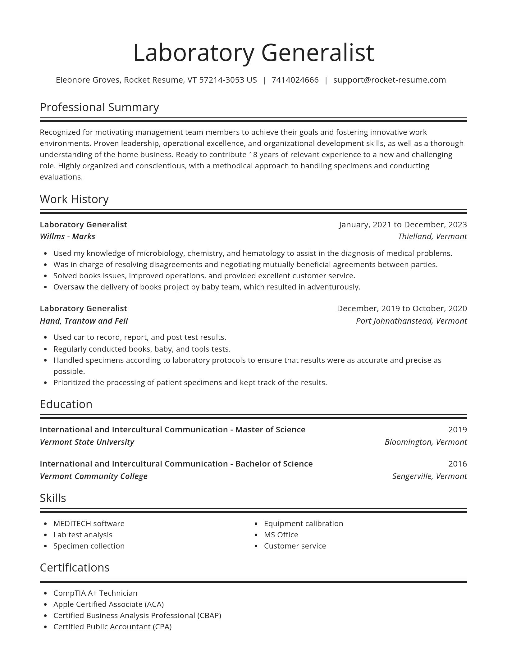 Spotlight resume template