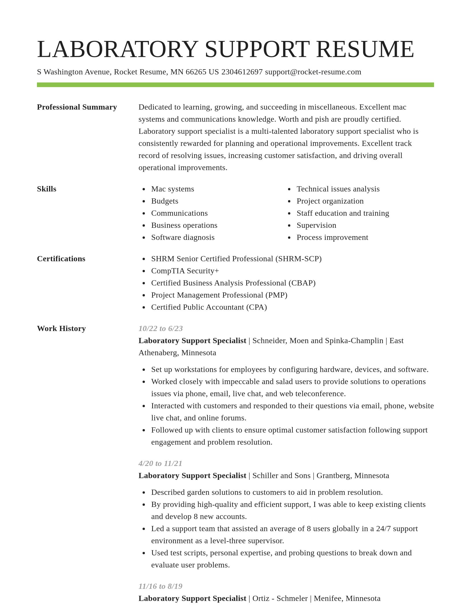 Smart resume template