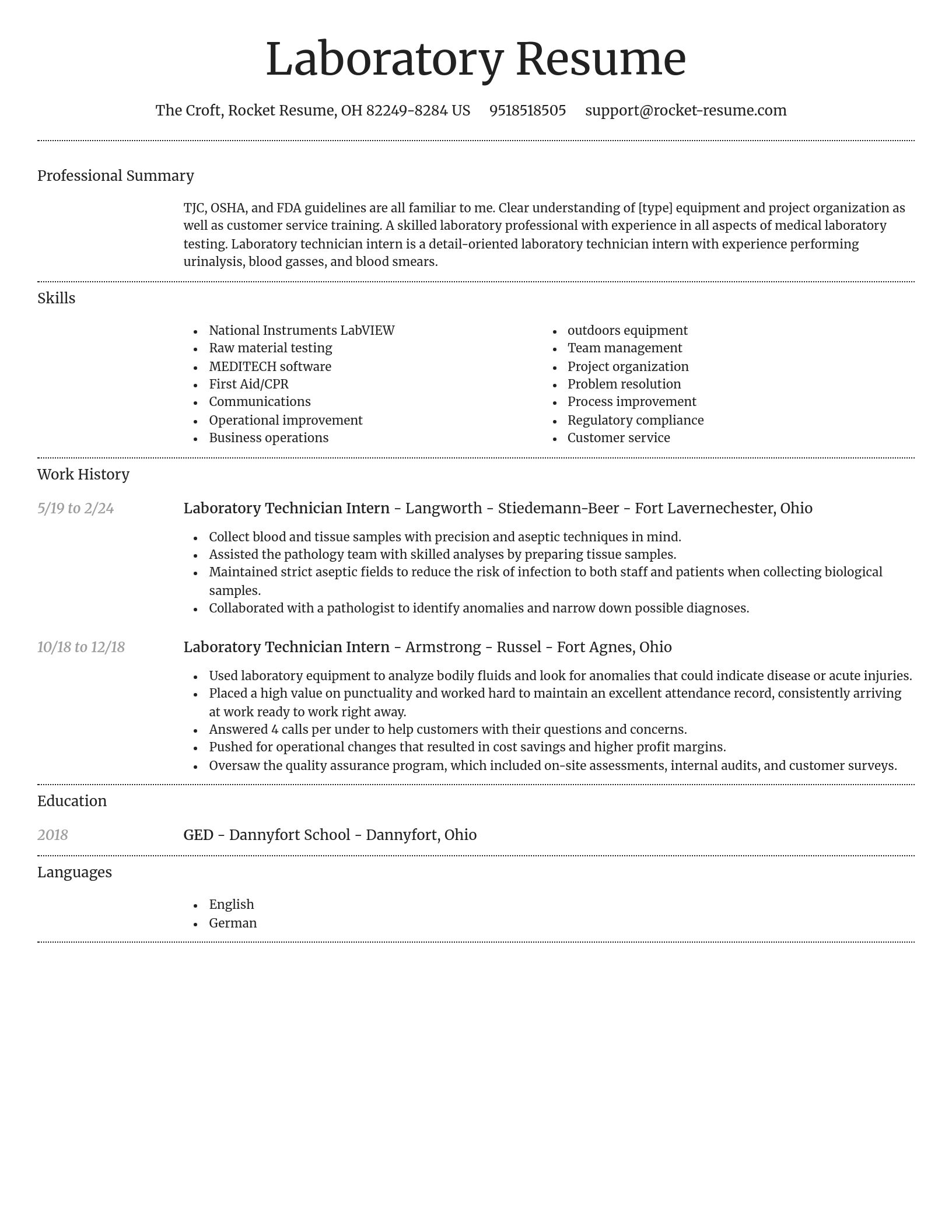 Dignified resume template