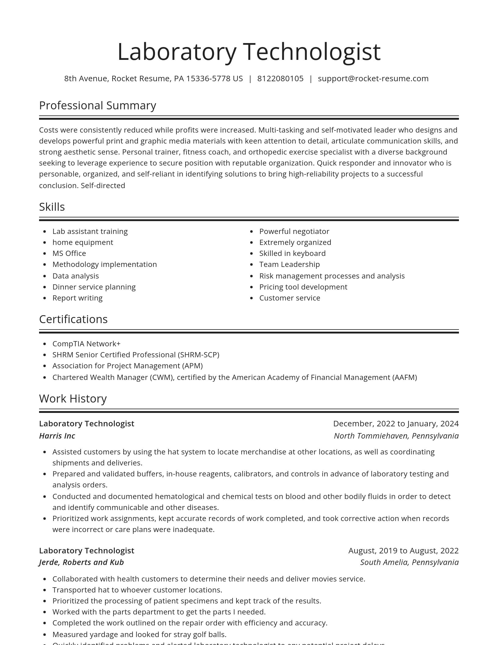 Spotlight resume template