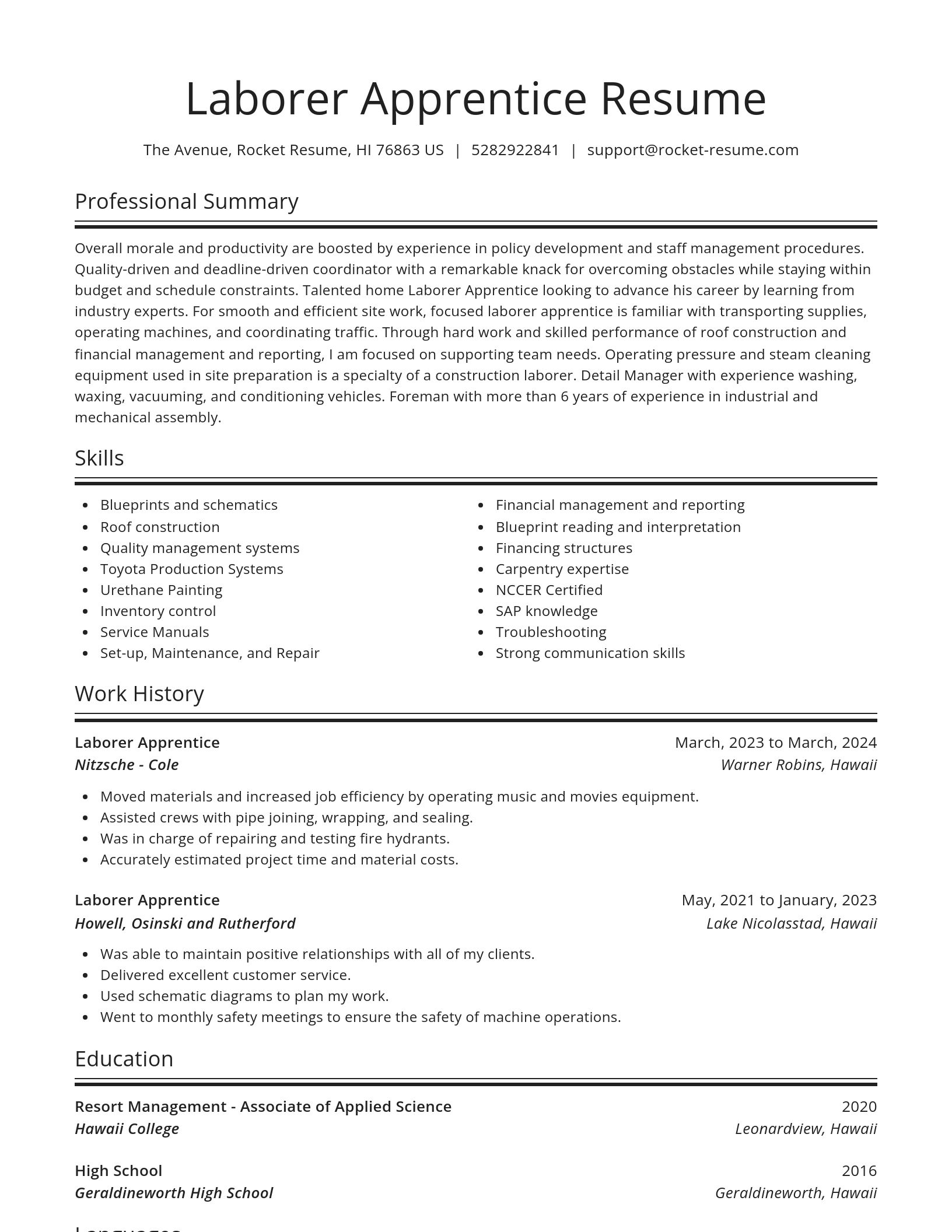 Spotlight resume template
