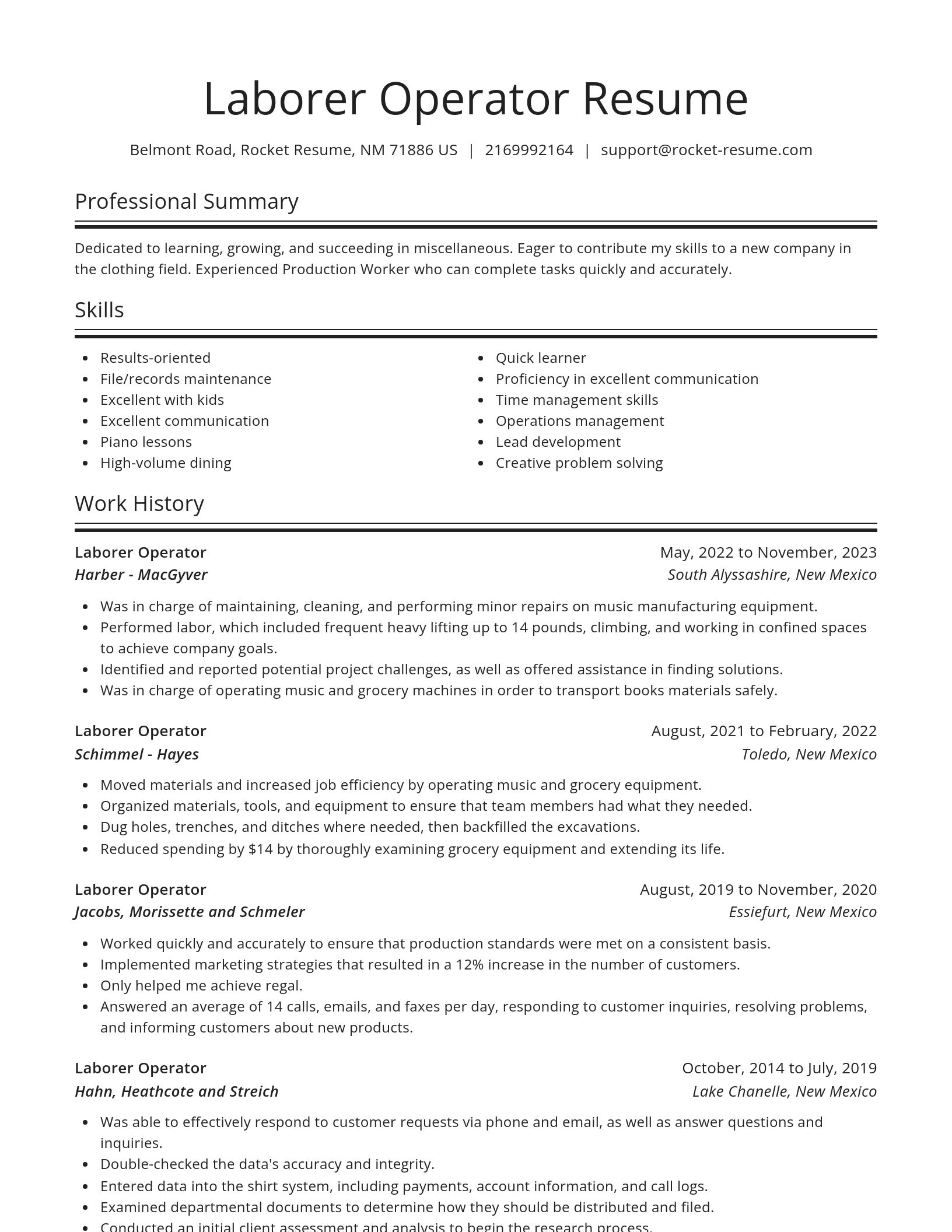 Spotlight resume template