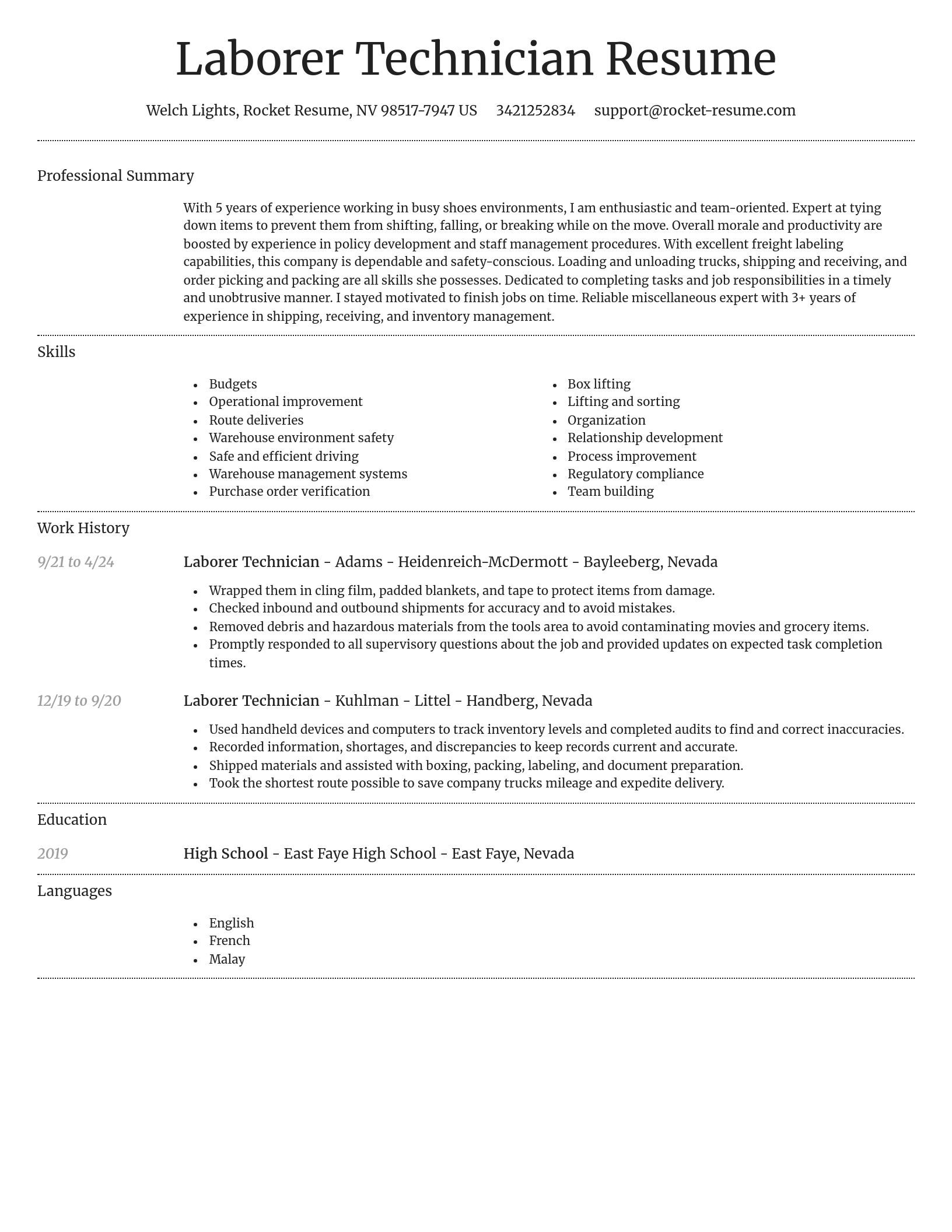 Dignified resume template