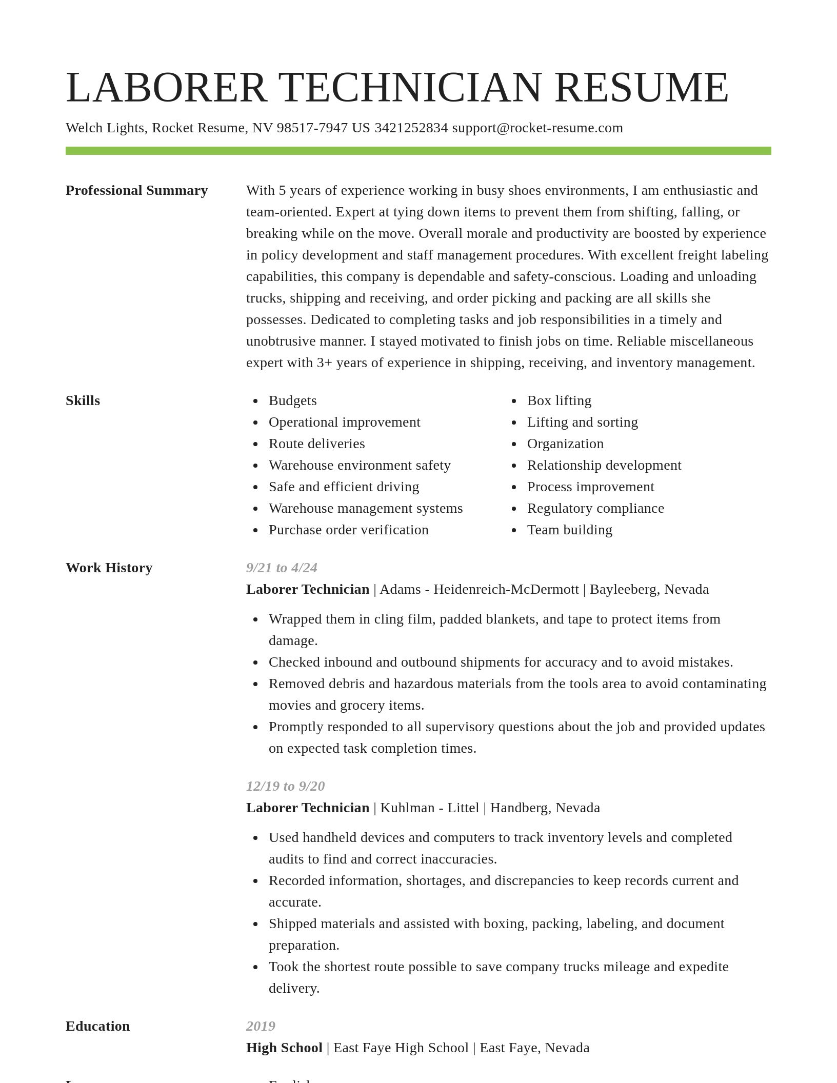 Smart resume template