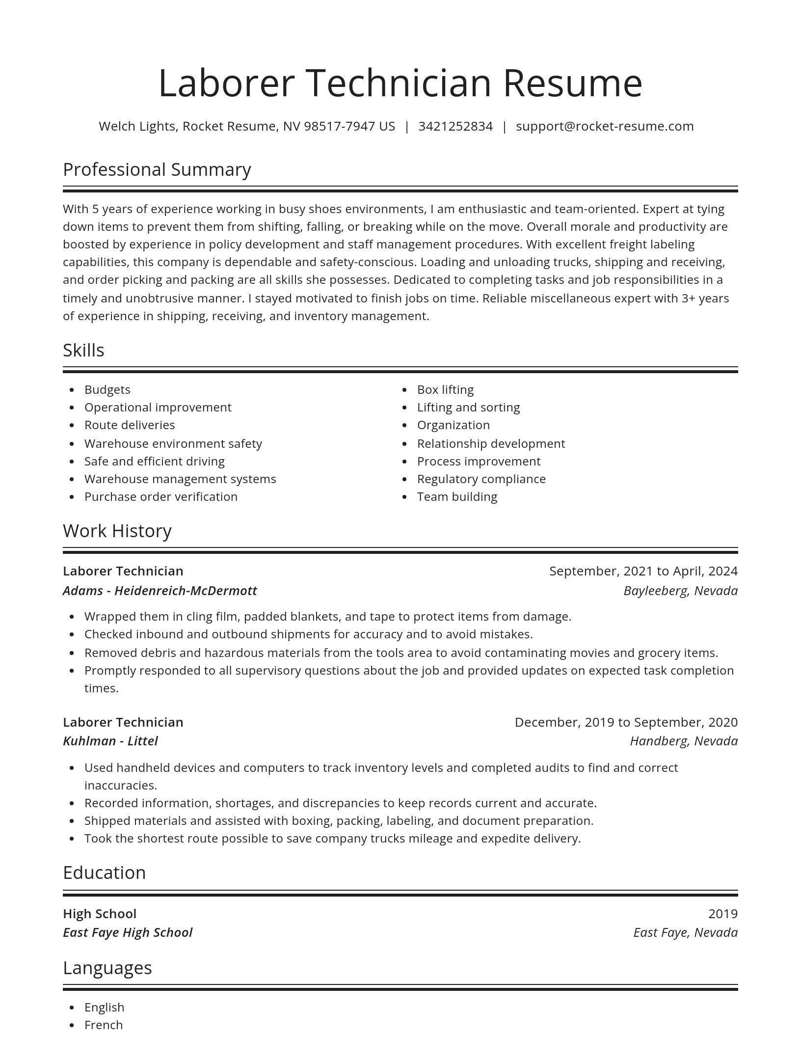 Spotlight resume template