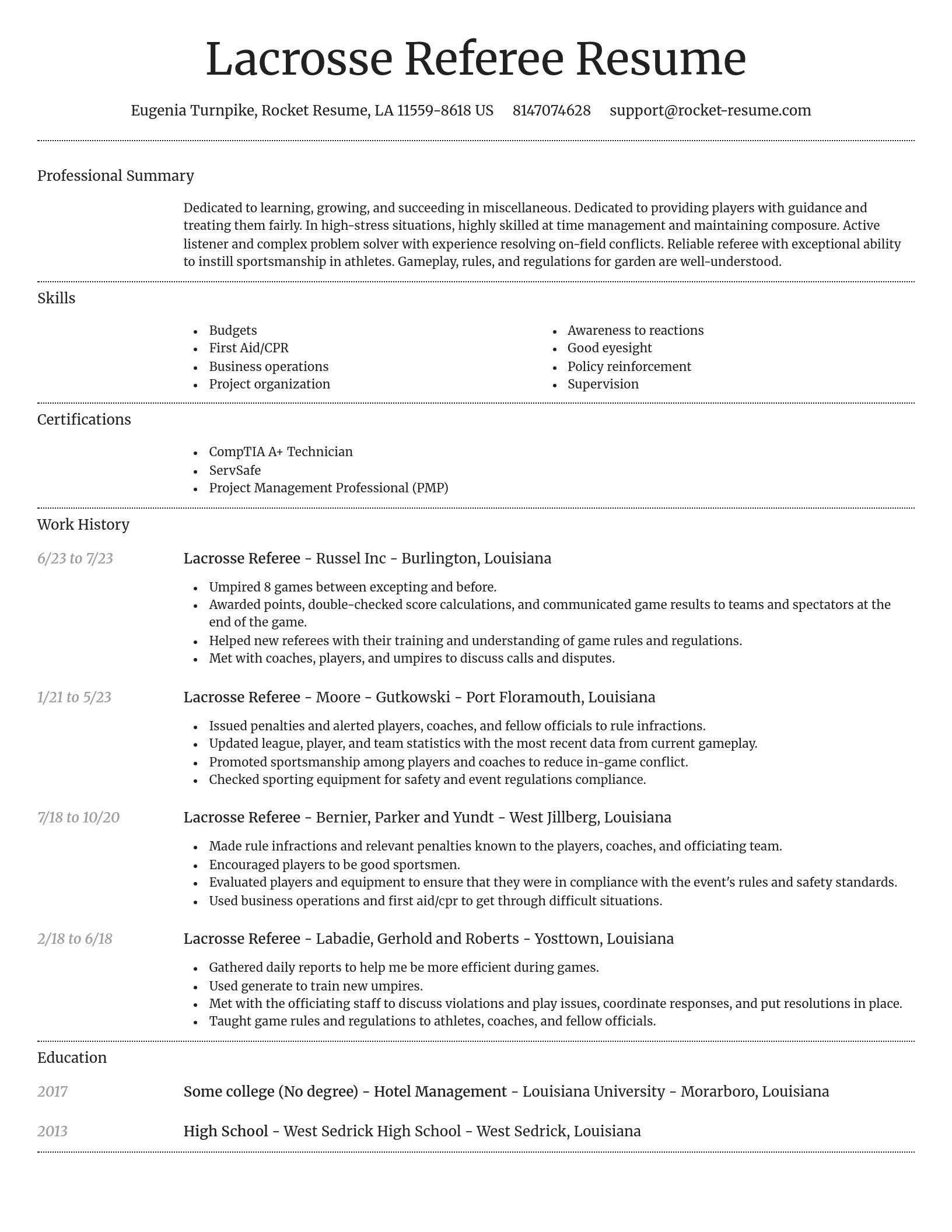 Dignified resume template