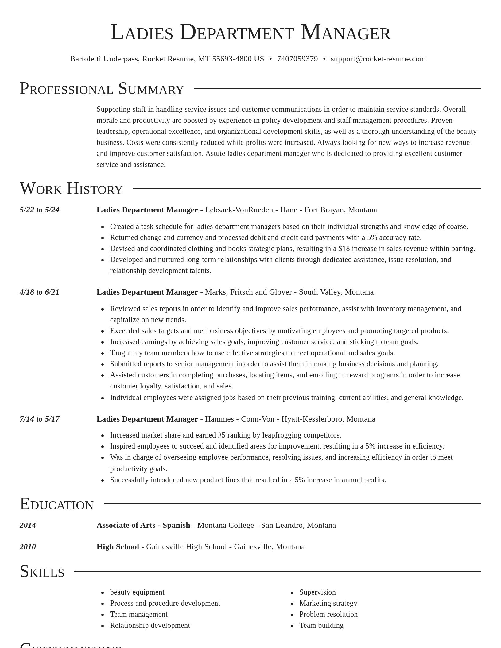 Director resume template