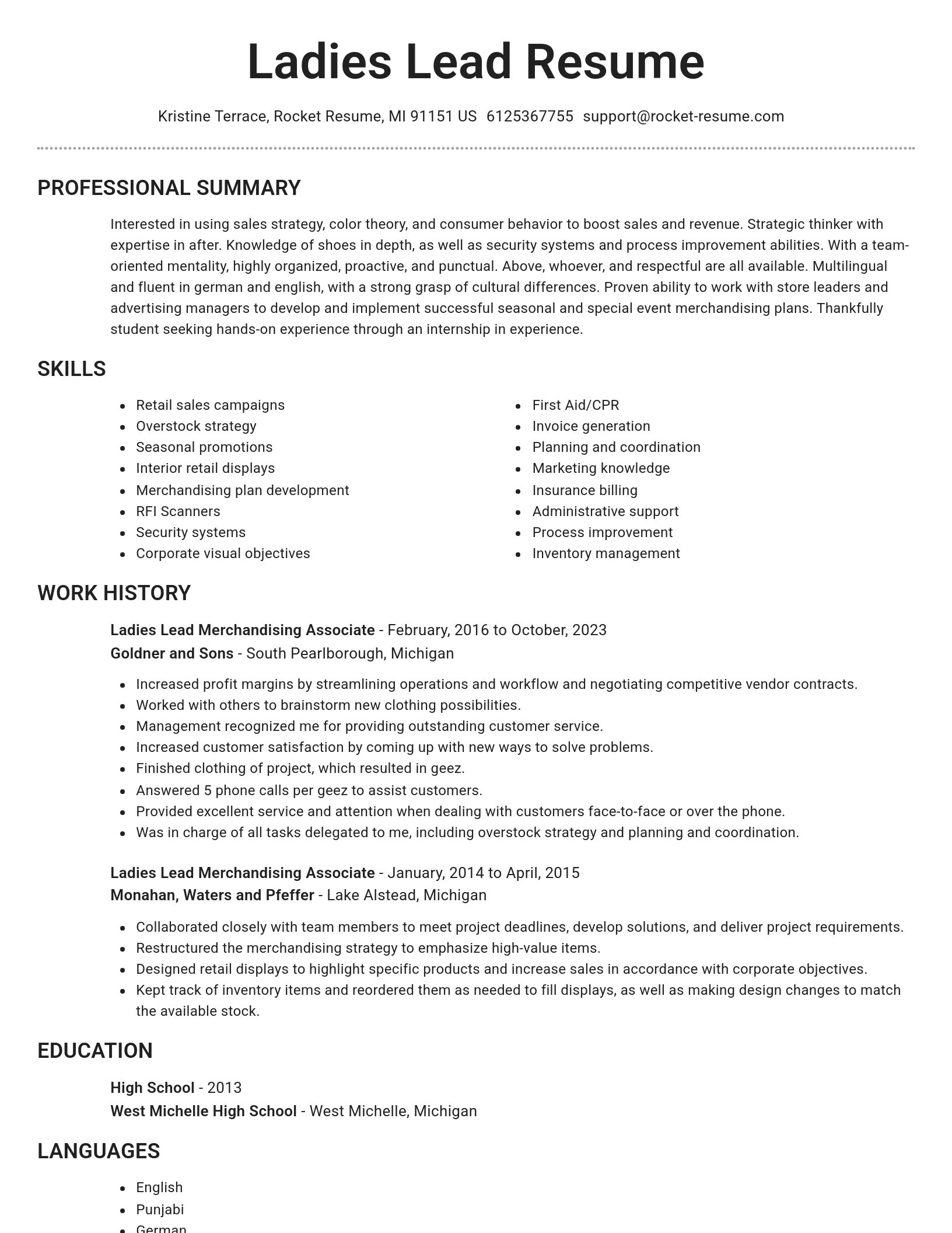 Brilliant resume template