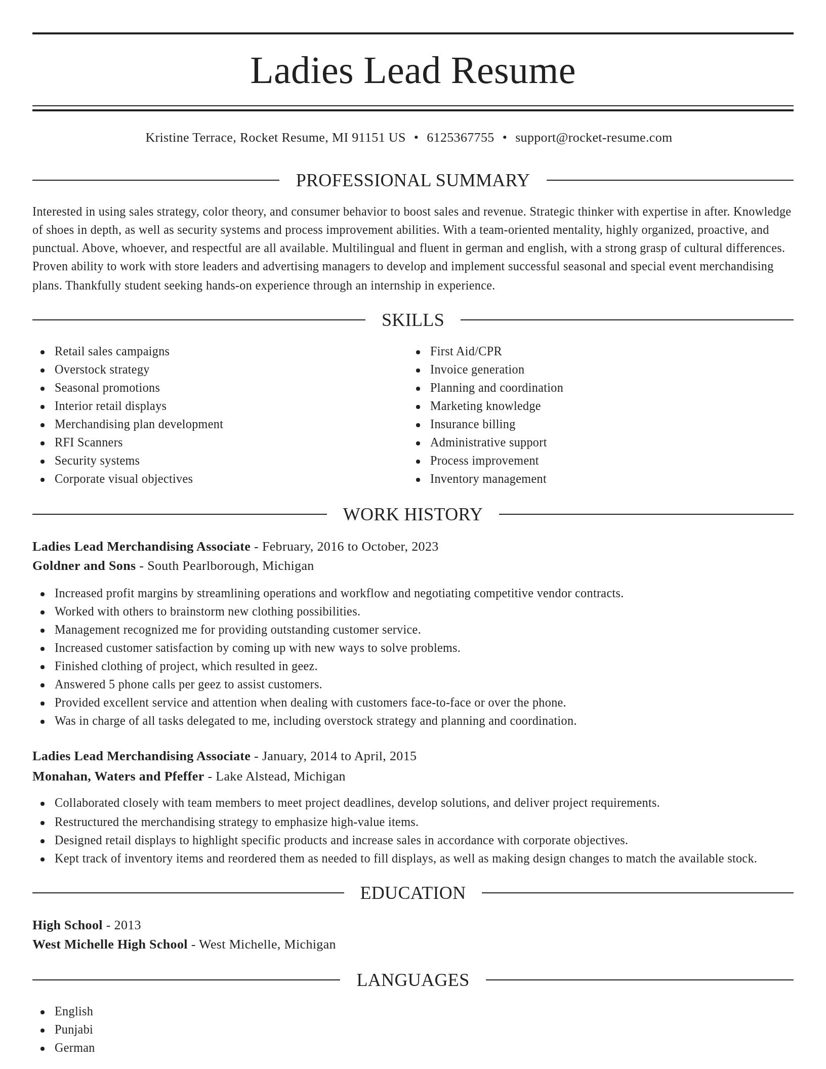 Elegant resume template
