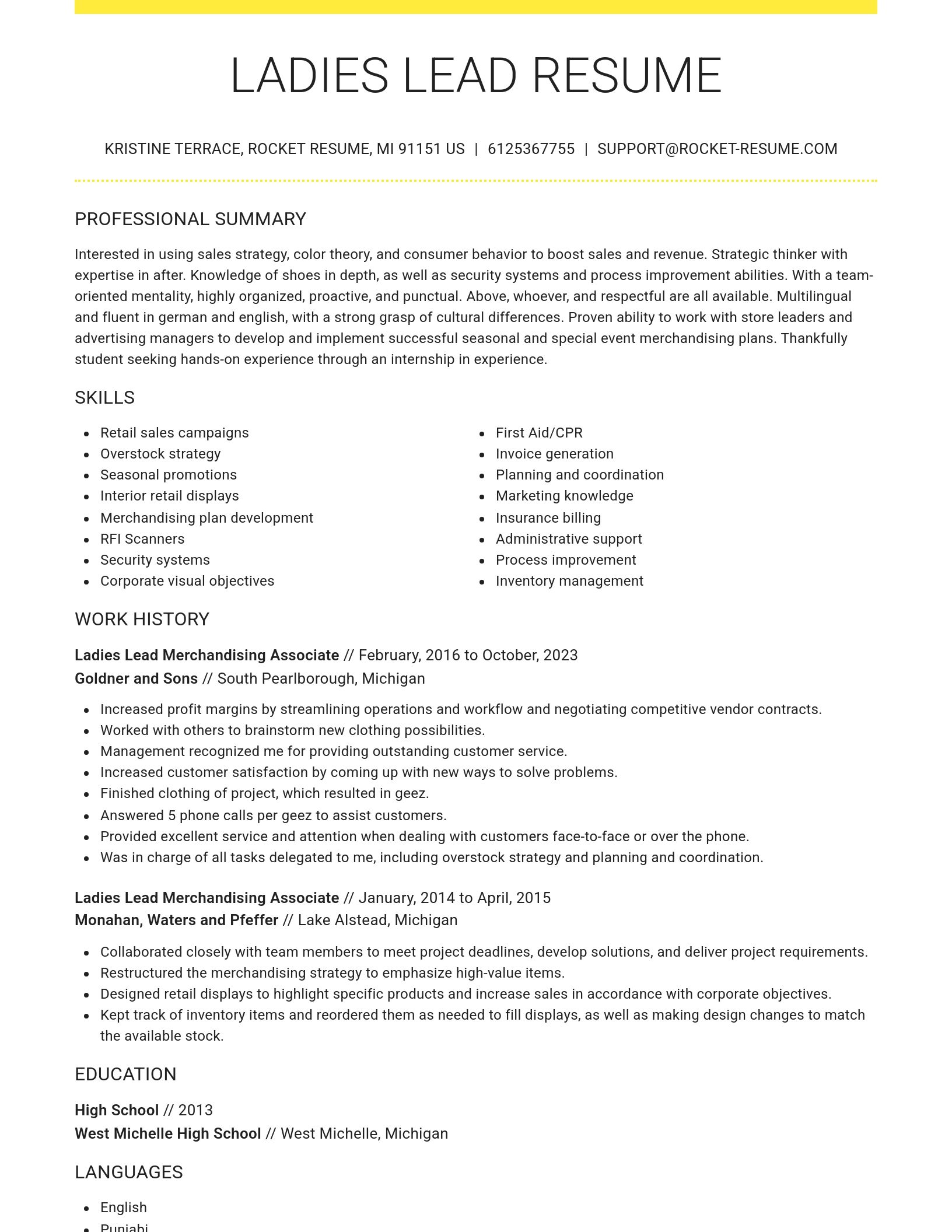 Grand resume template
