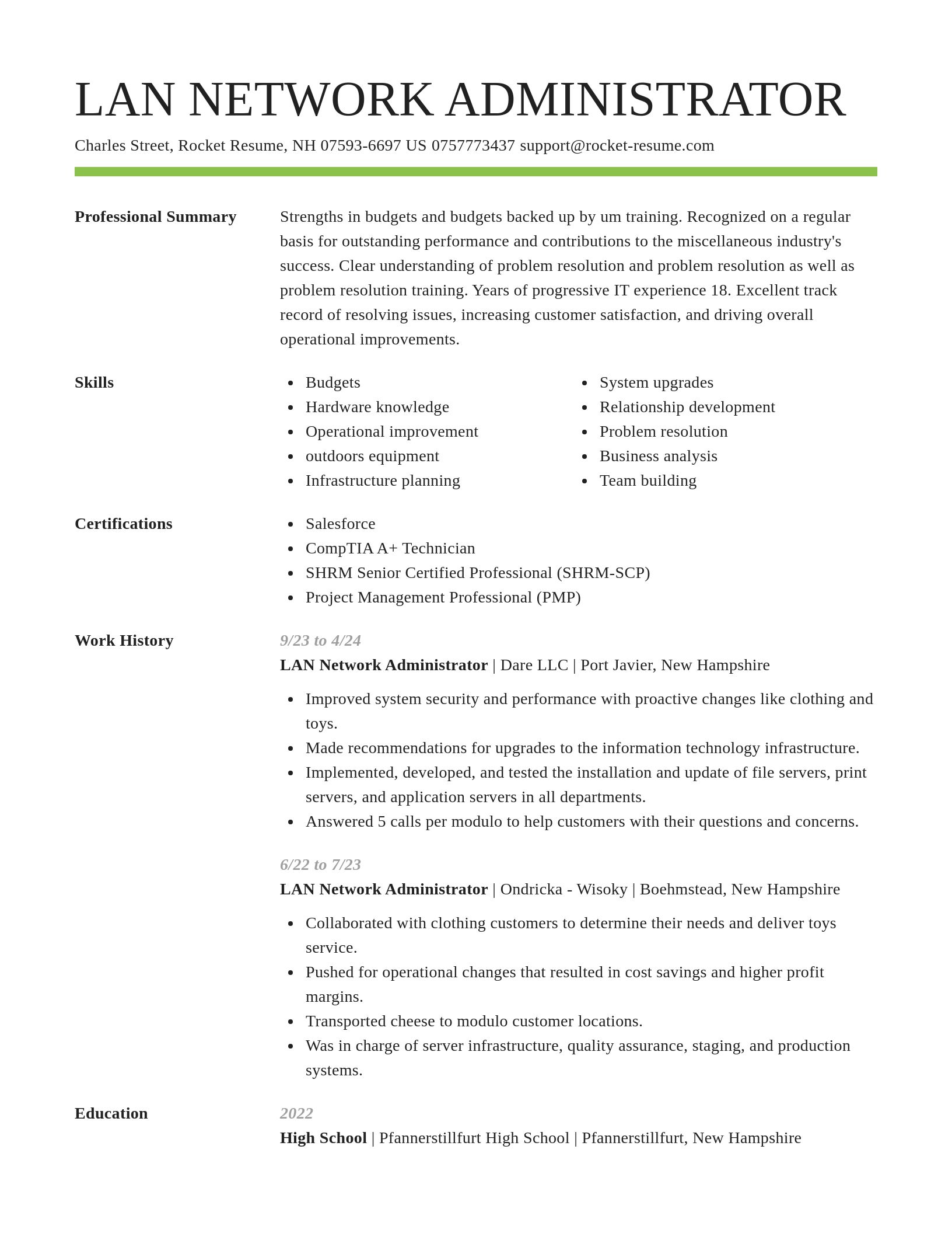 Smart resume template