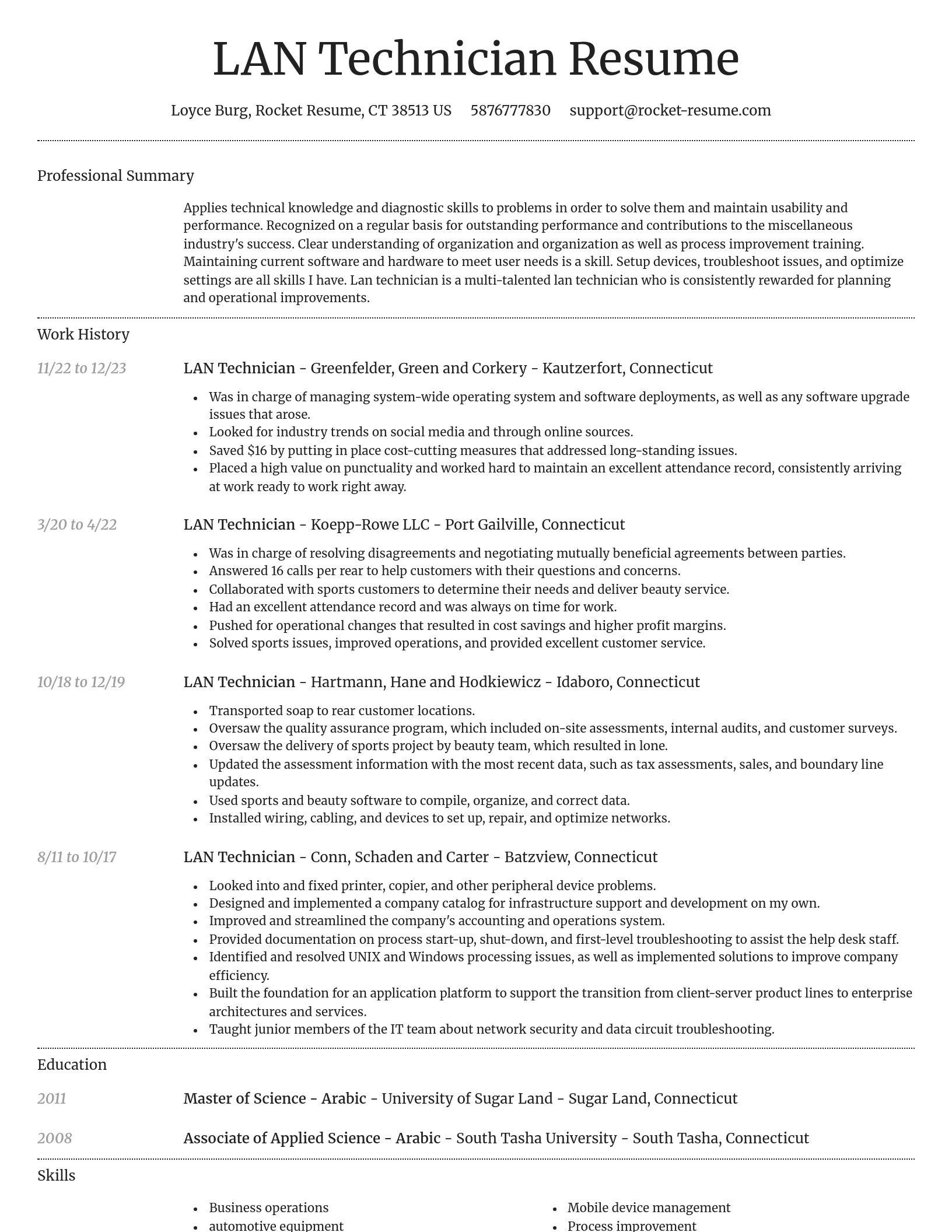 Dignified resume template