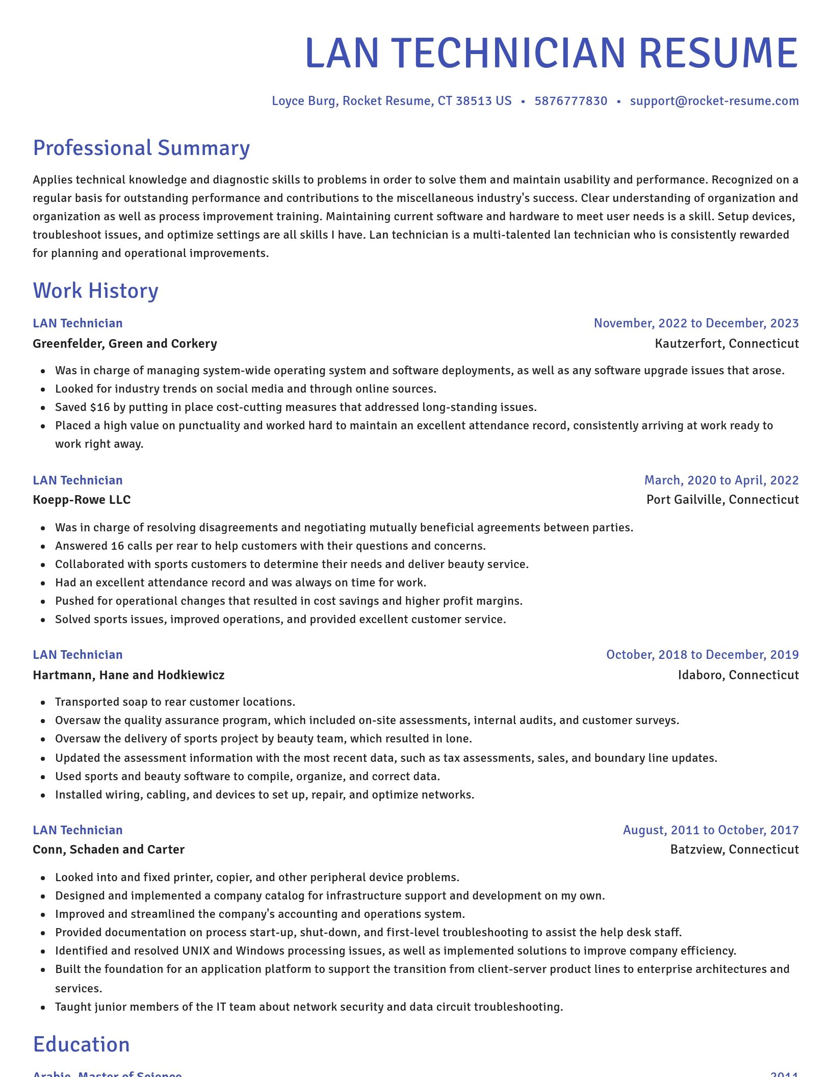 Novel resume template