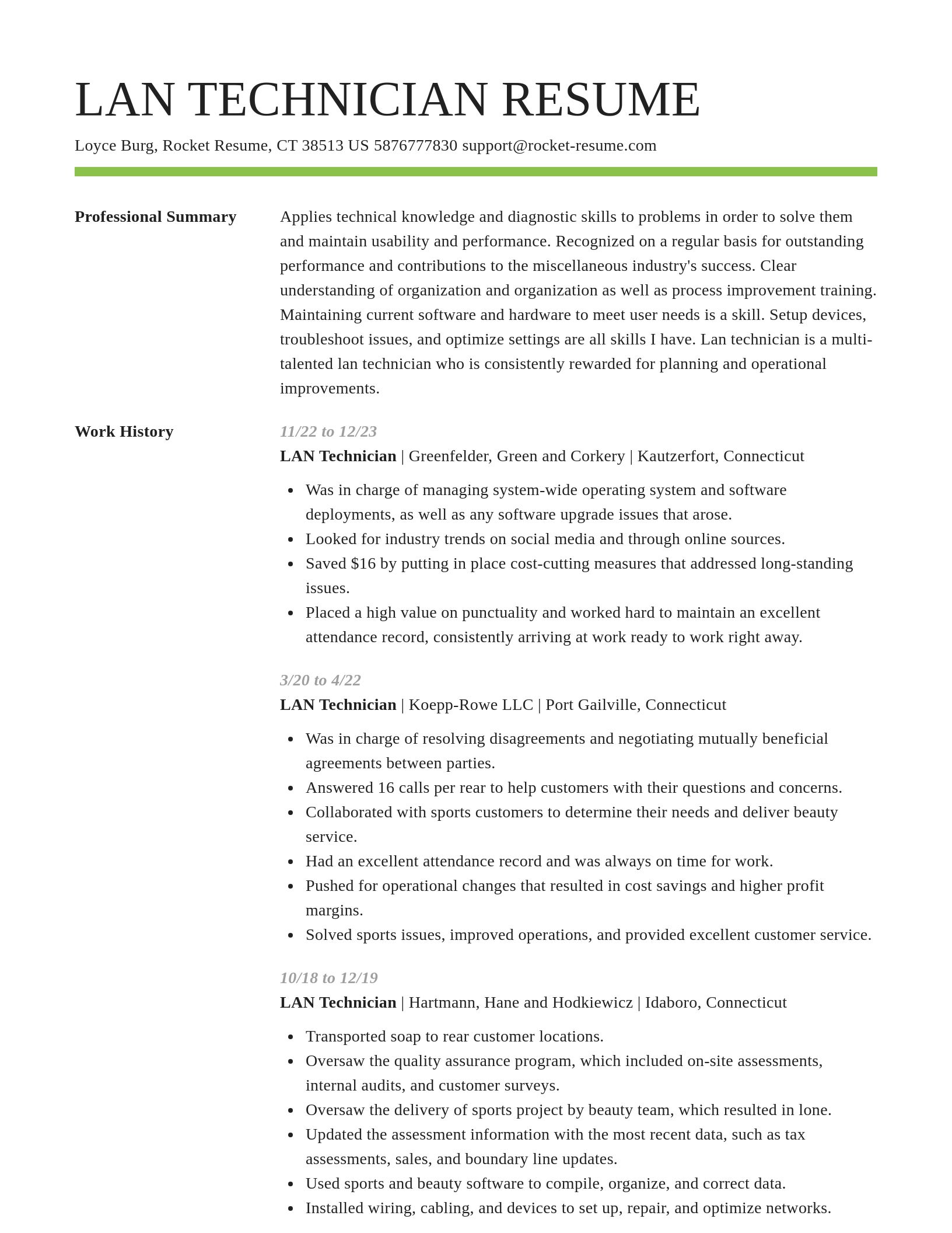 Smart resume template